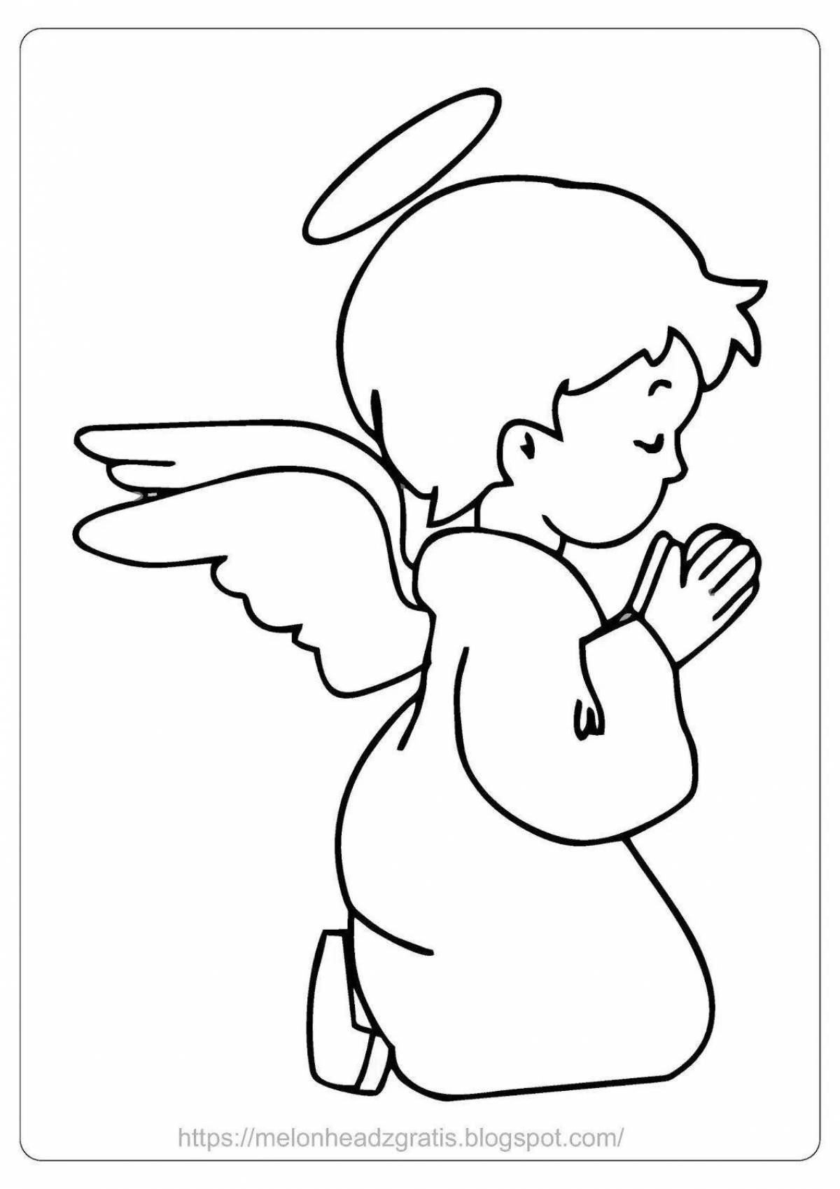 Playful christmas angel coloring page