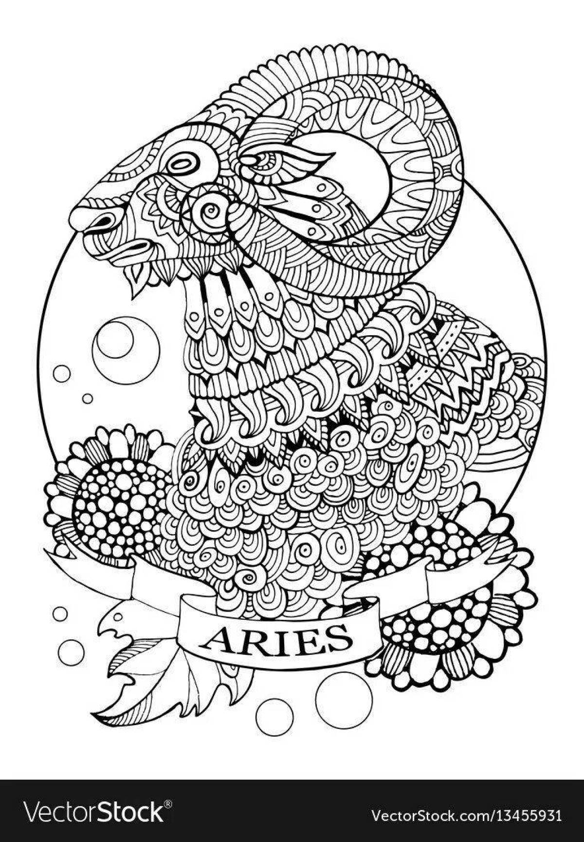 Sublime coloring page antistress capricorn