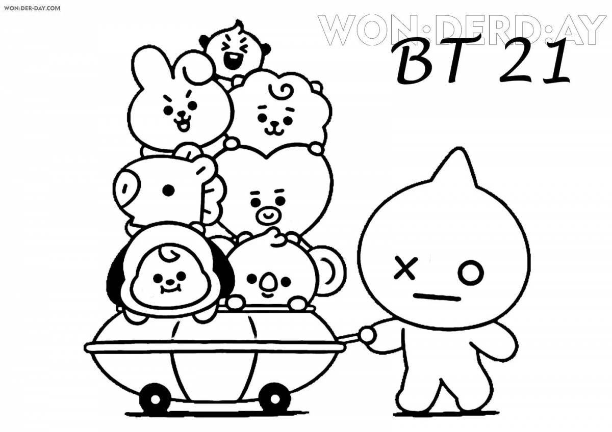 Amazing cookie bt21 coloring page