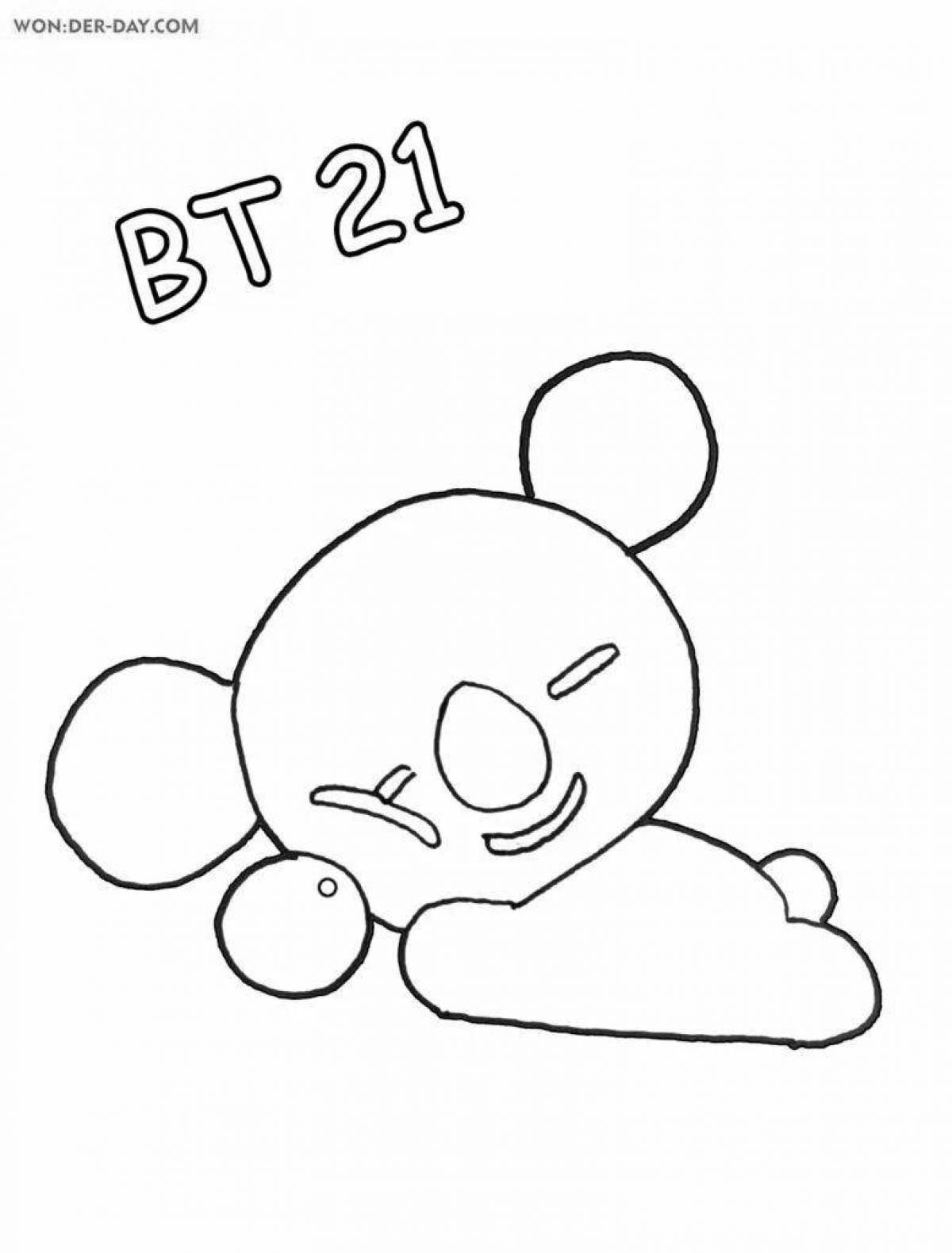 Раскраска славного печенья bt21