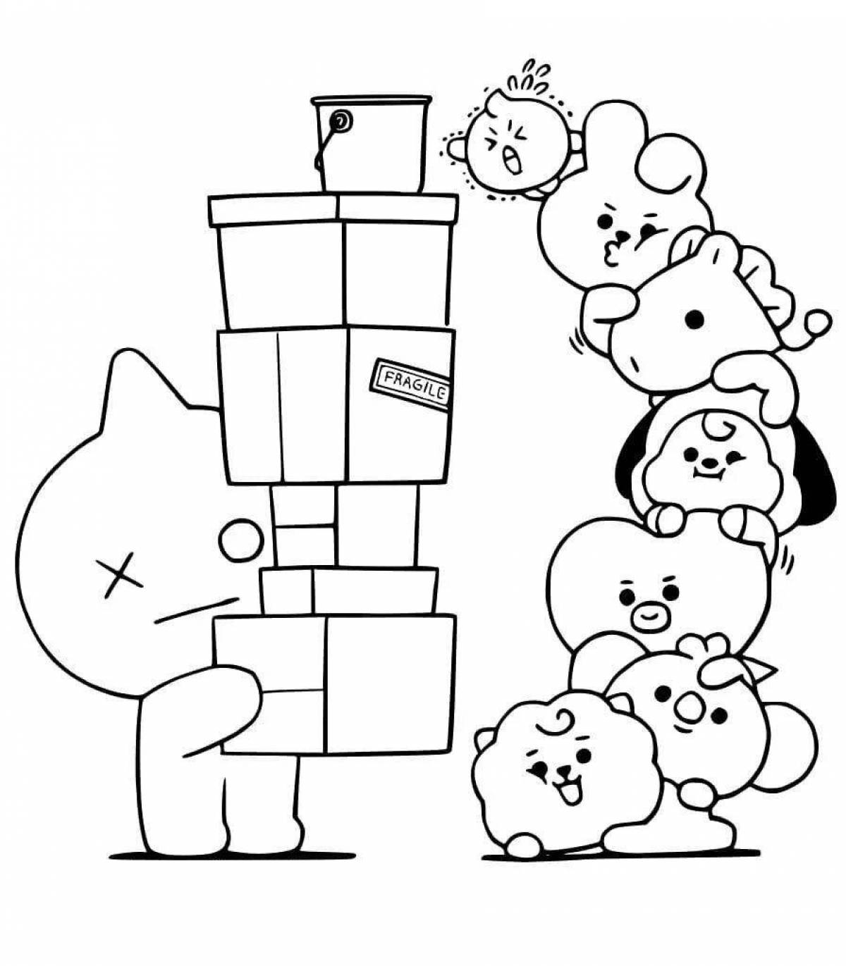 Bt21 happy cookie coloring page