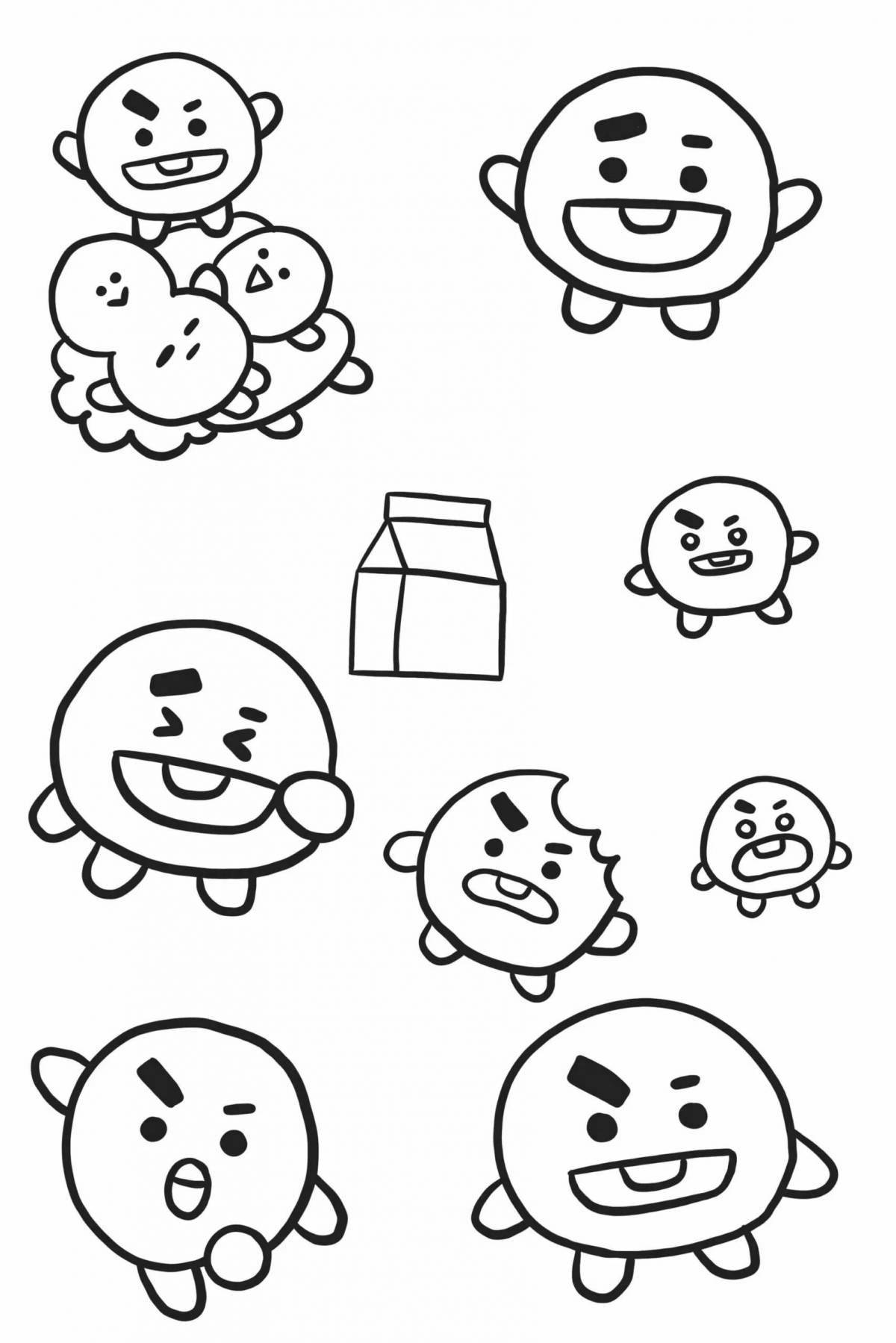 Adorable cookie bt21 coloring book