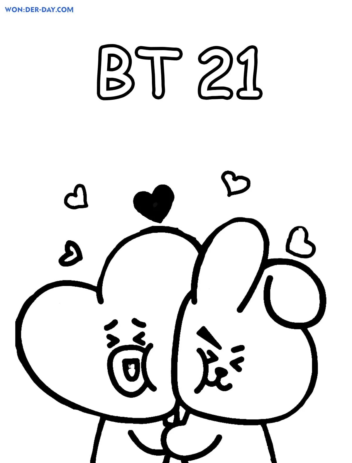 Раскраска incredible cookie bt21