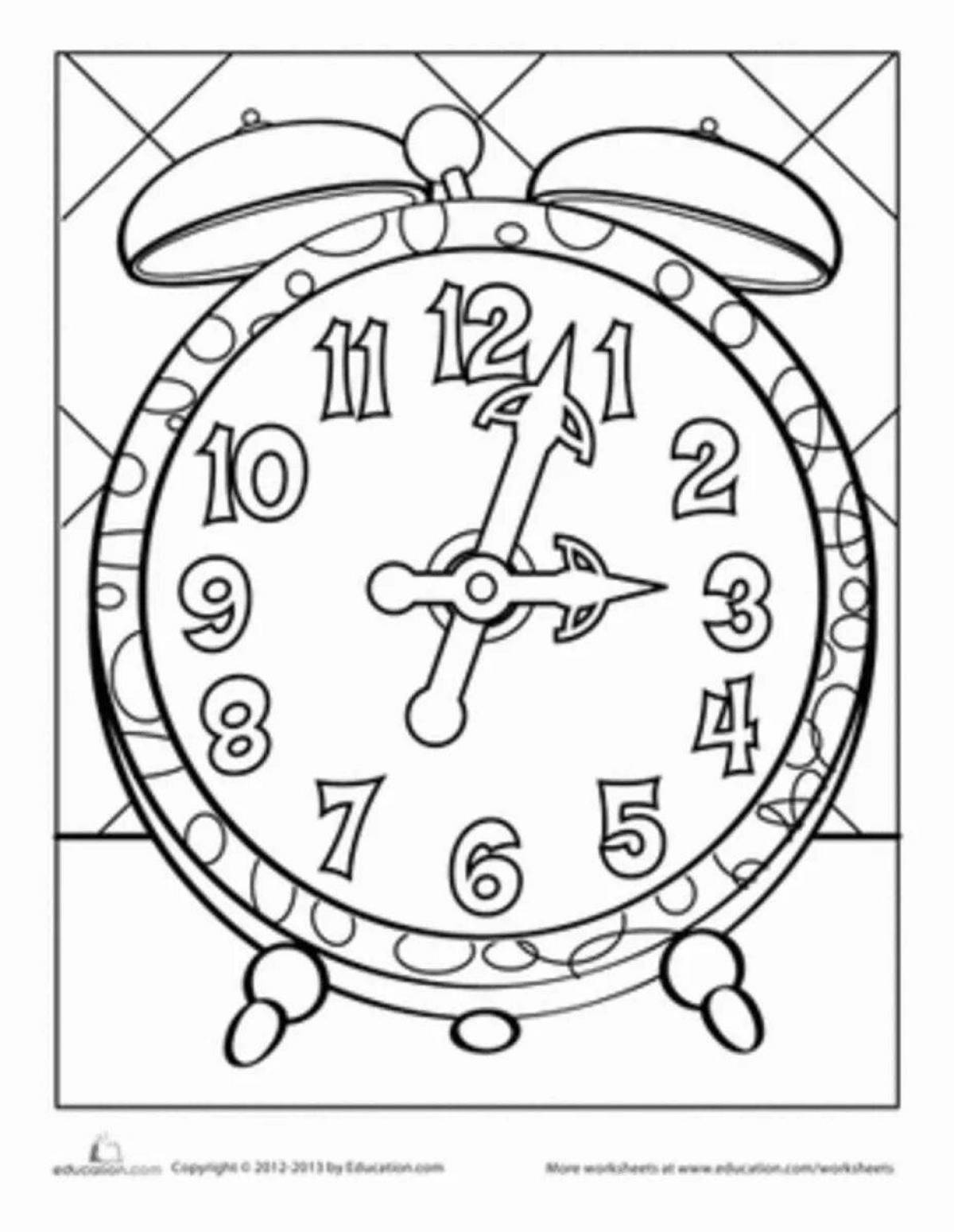 Colorful tick tock coloring page