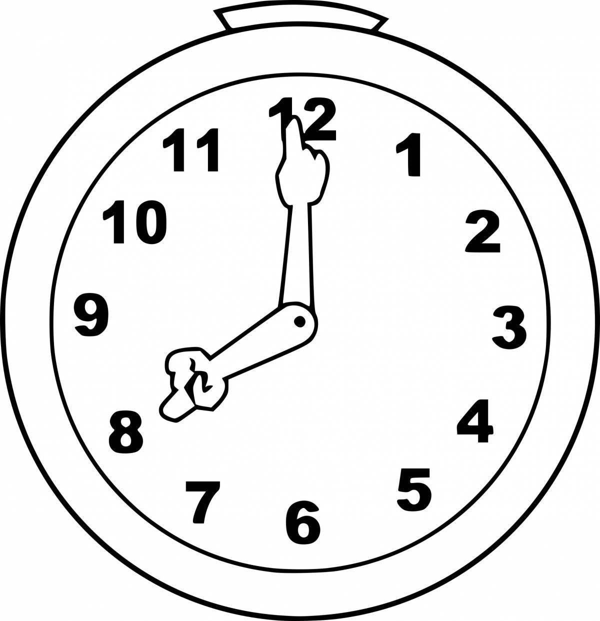 Exciting tick tock coloring page