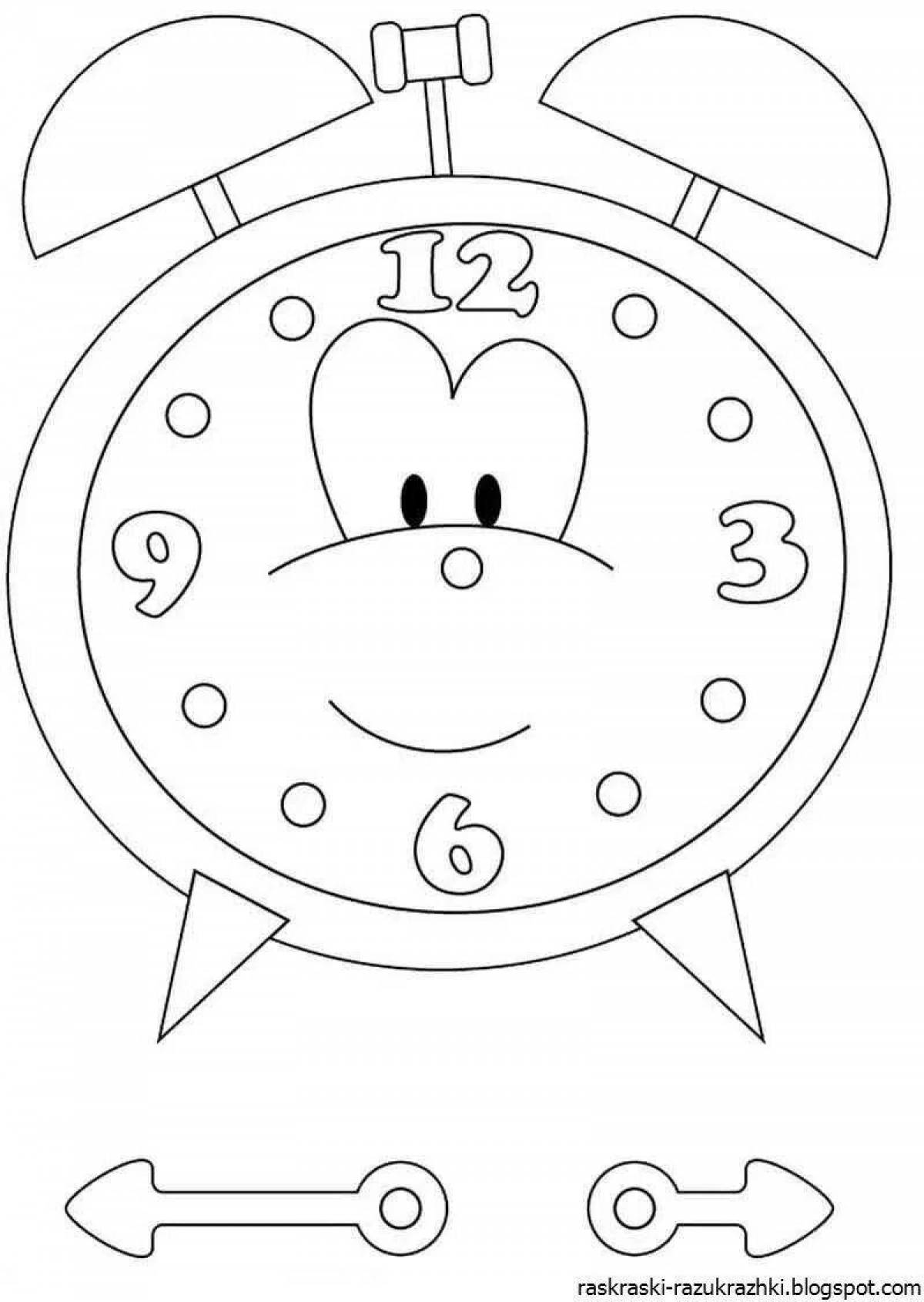 Attractive tick tock coloring page