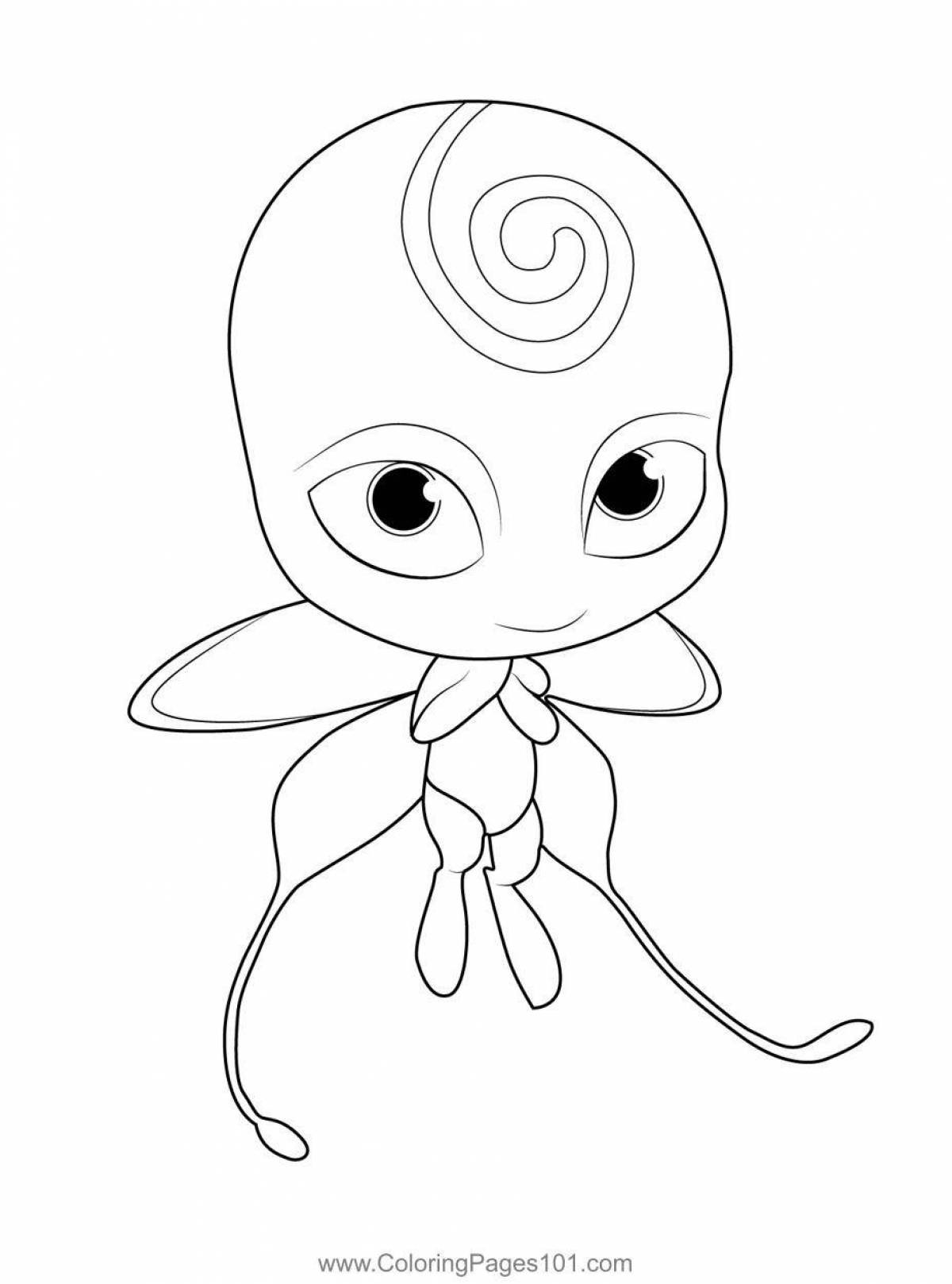 Glowing kwami ​​coloring page