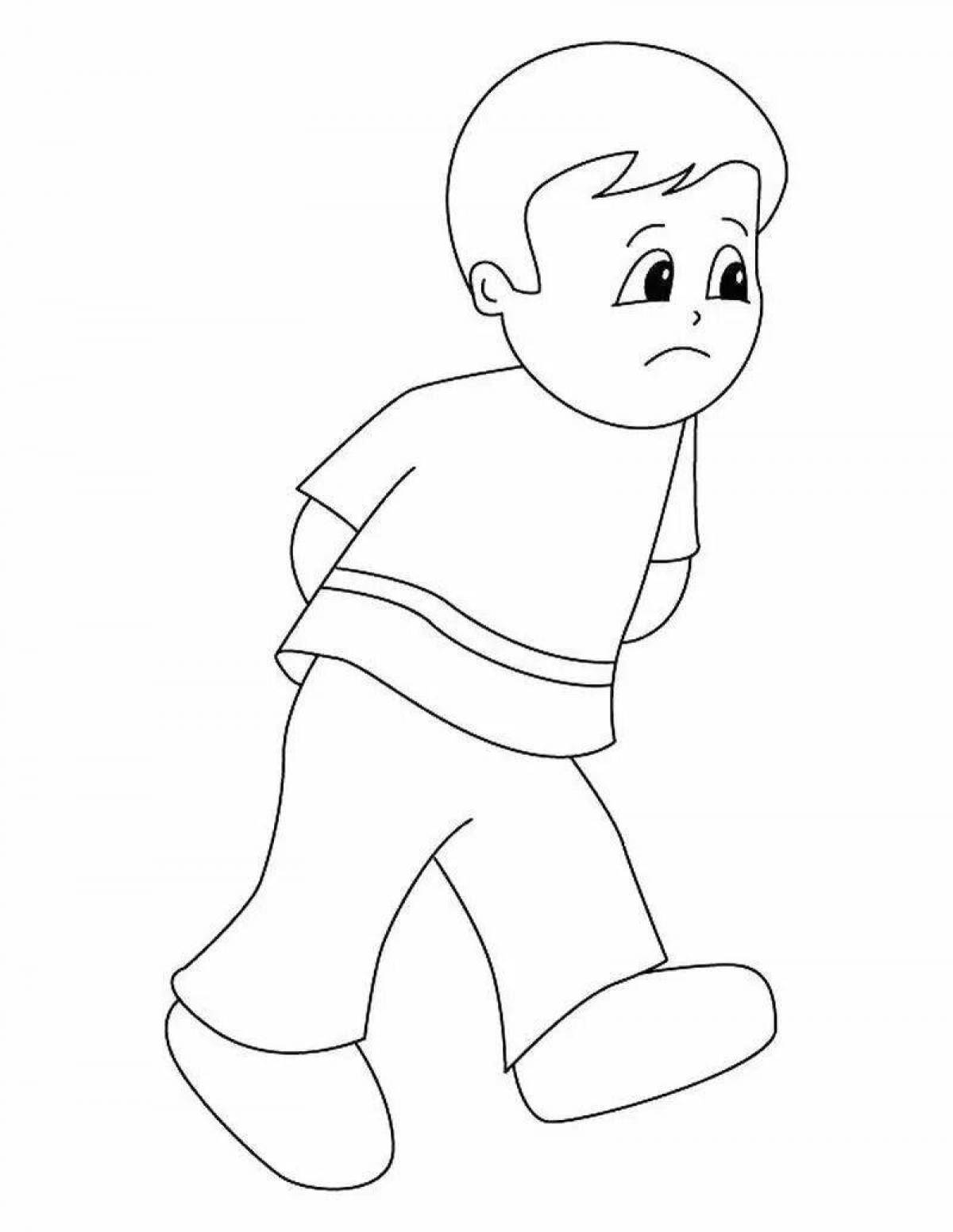 Grand coloring page man figure