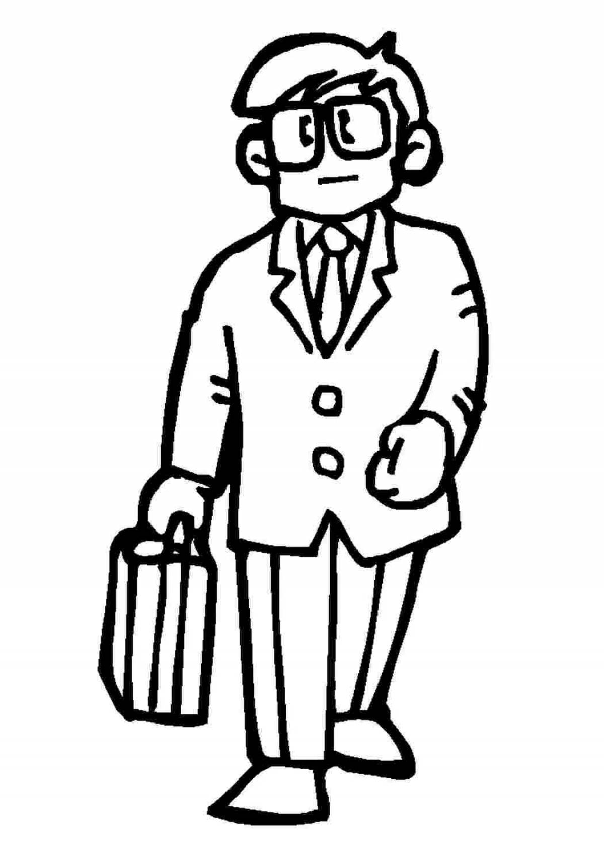 Innovative coloring man figure