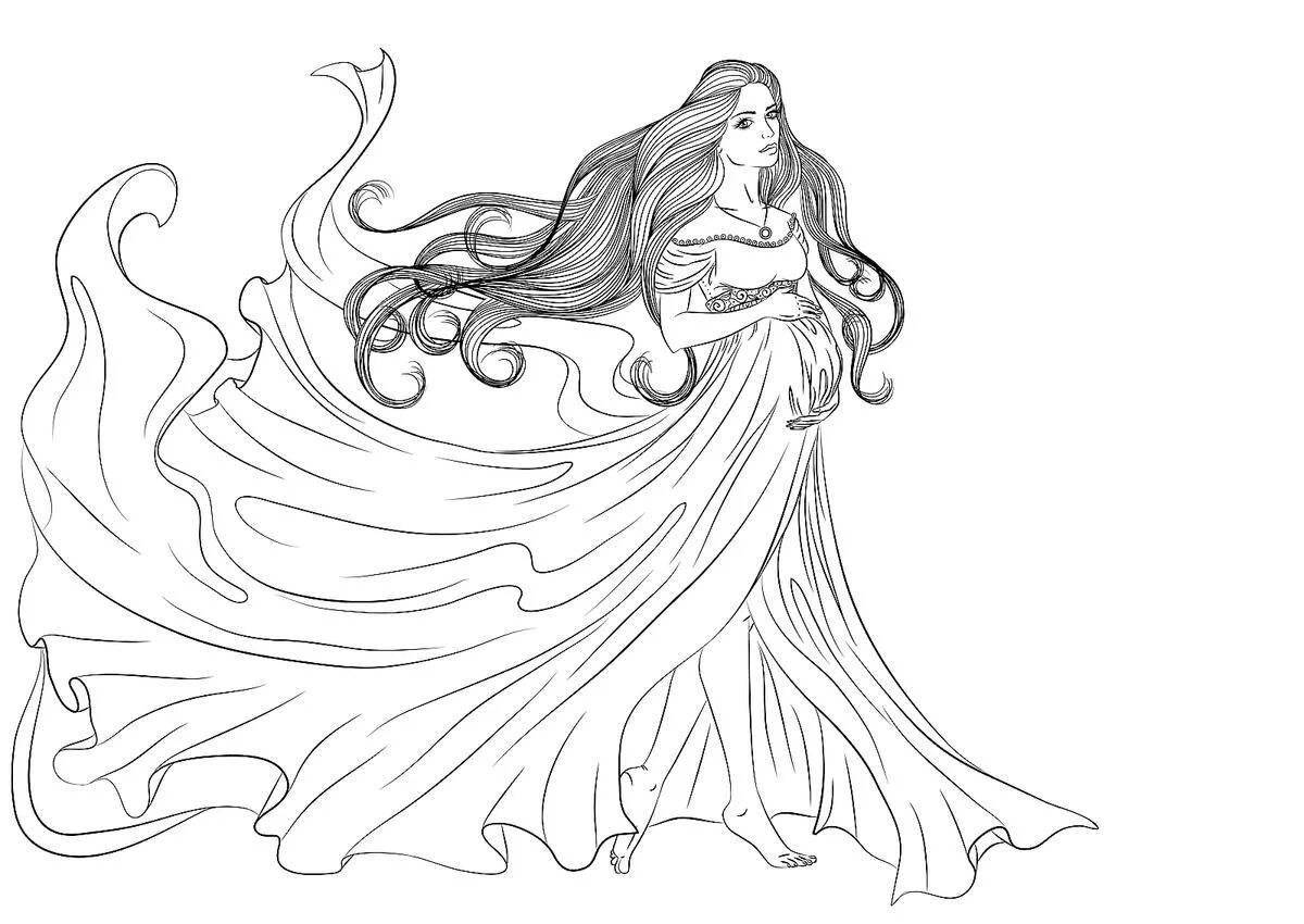 Photo Adorable pregnant girl coloring book