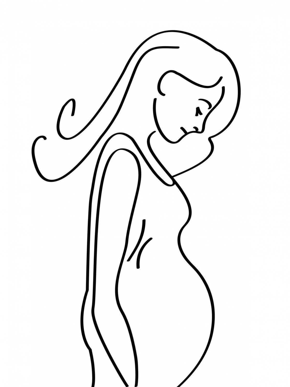 Gorgeous pregnant girl coloring book