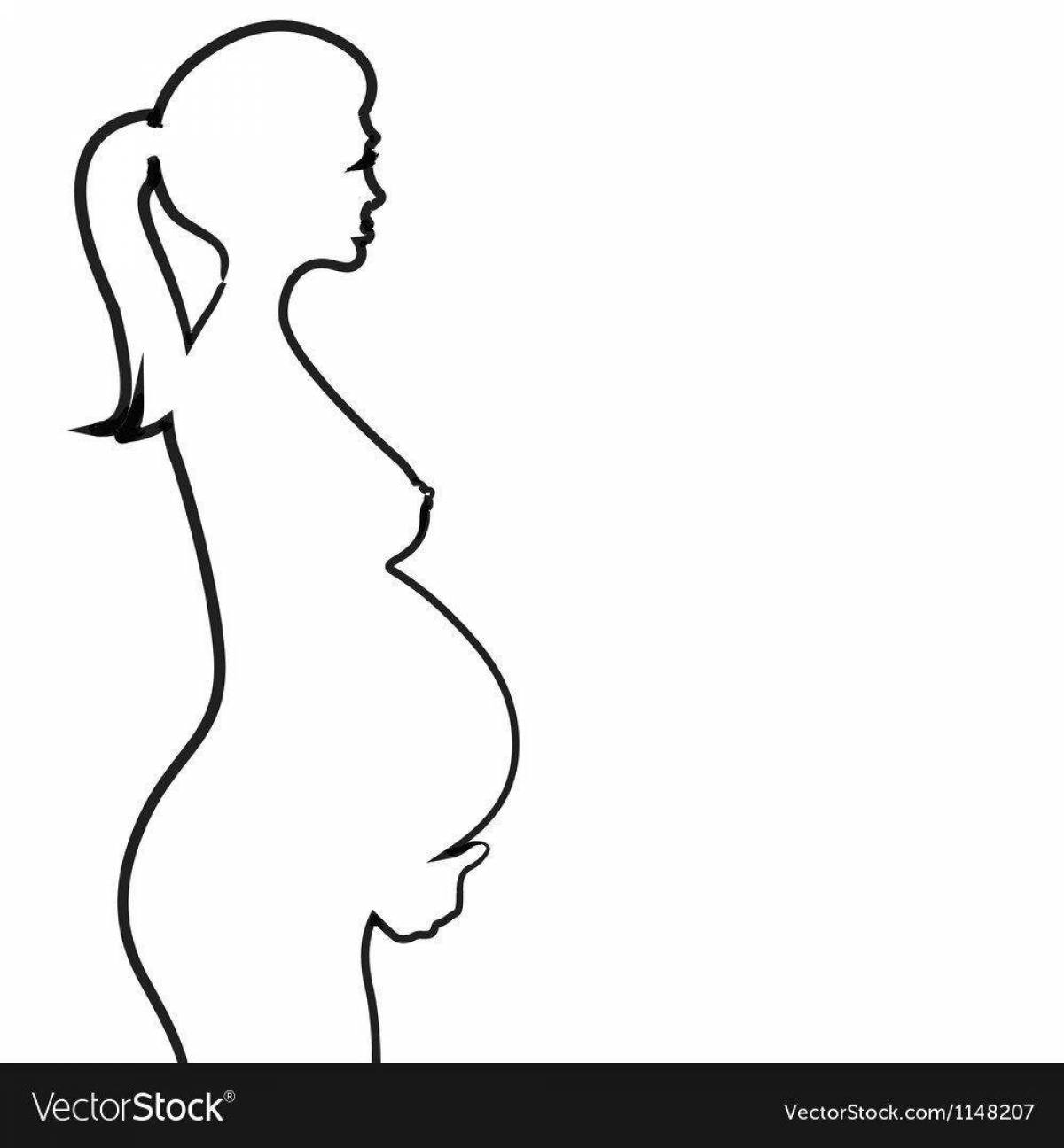 Раскраска блестящая беременная девочка