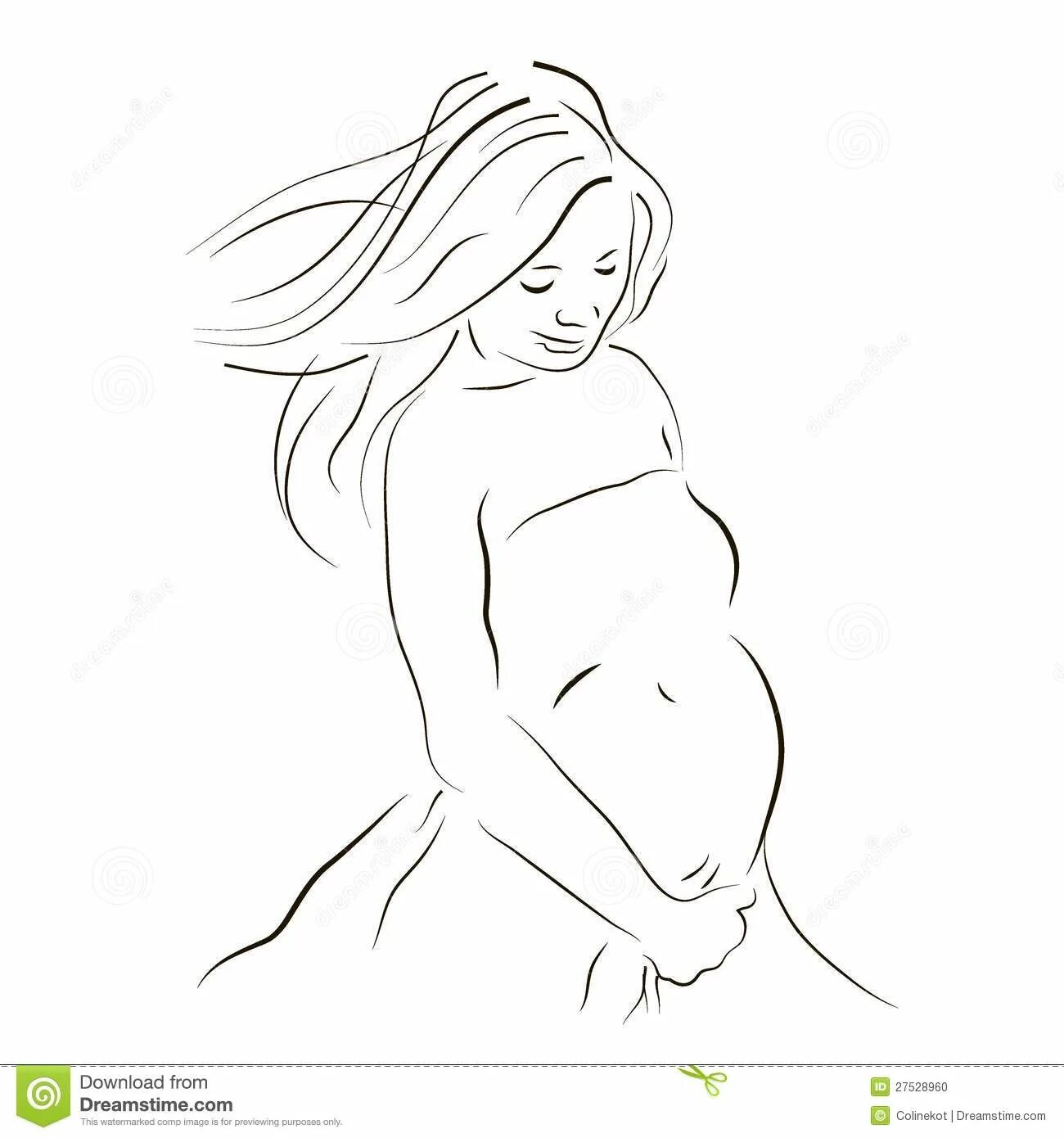 Блестящая беременная девочка раскраска
