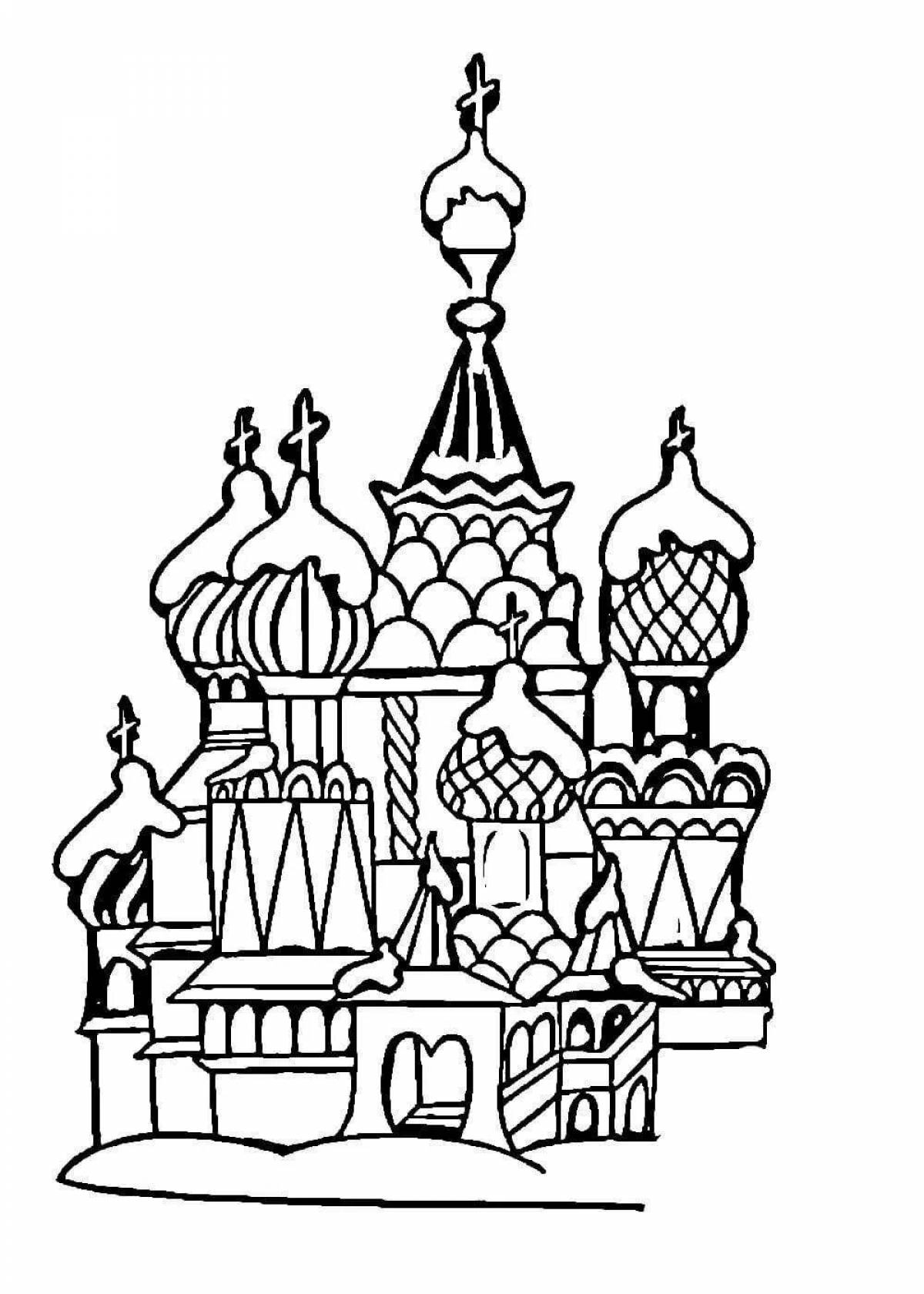 Bright russian day coloring page