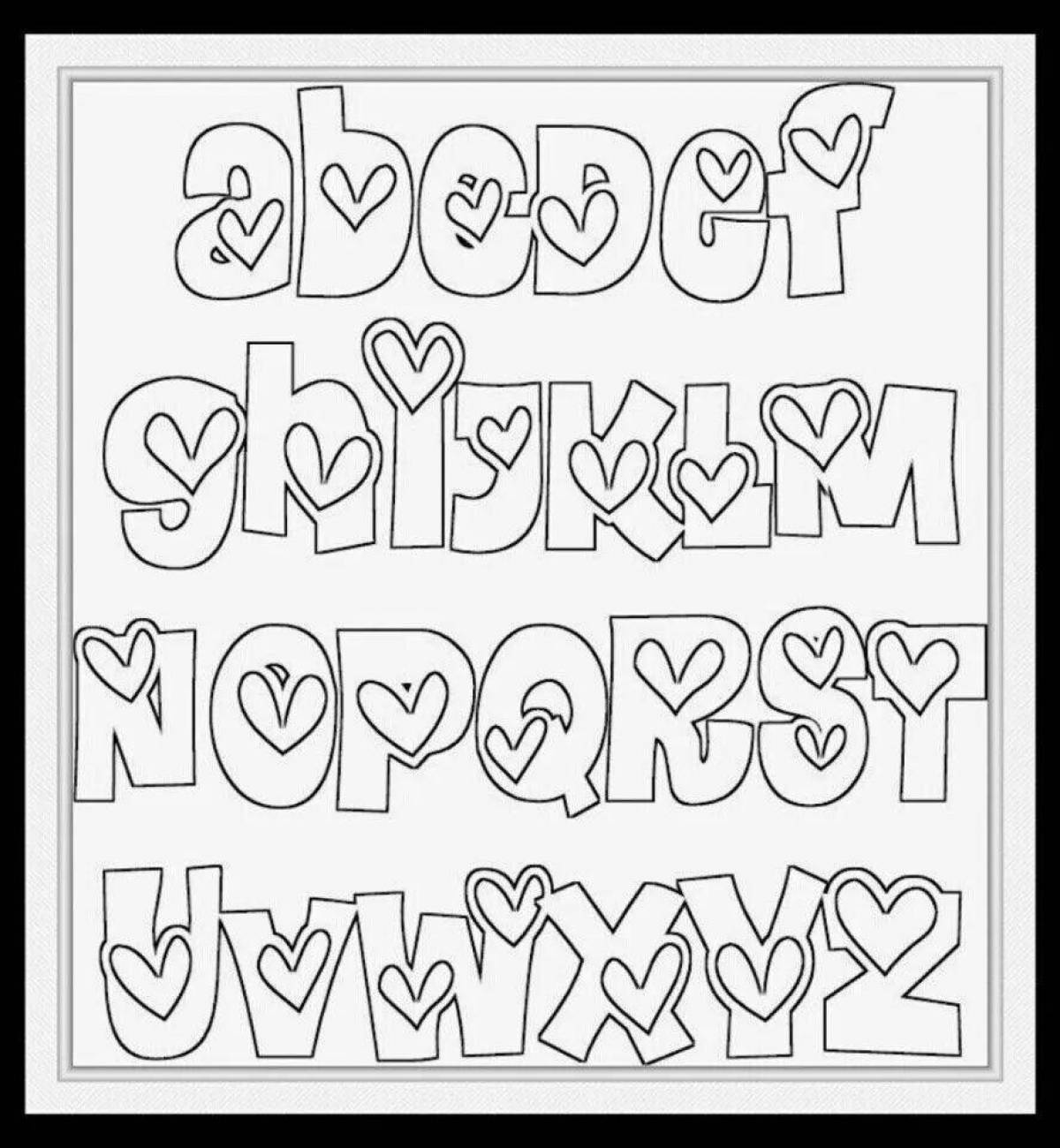 Attractive coloring beautiful font
