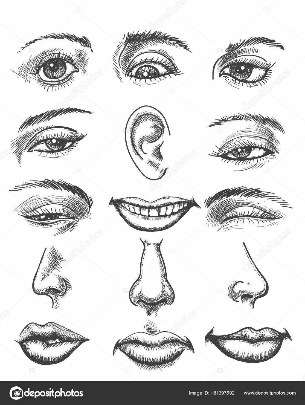 Complex coloring parts of the face