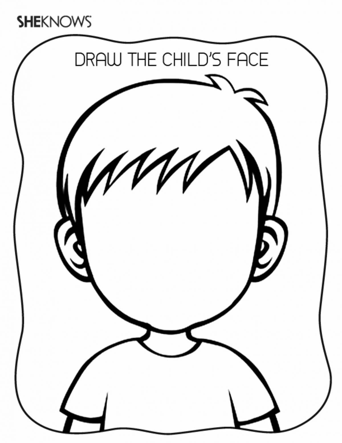 Grand coloring page parts of the face