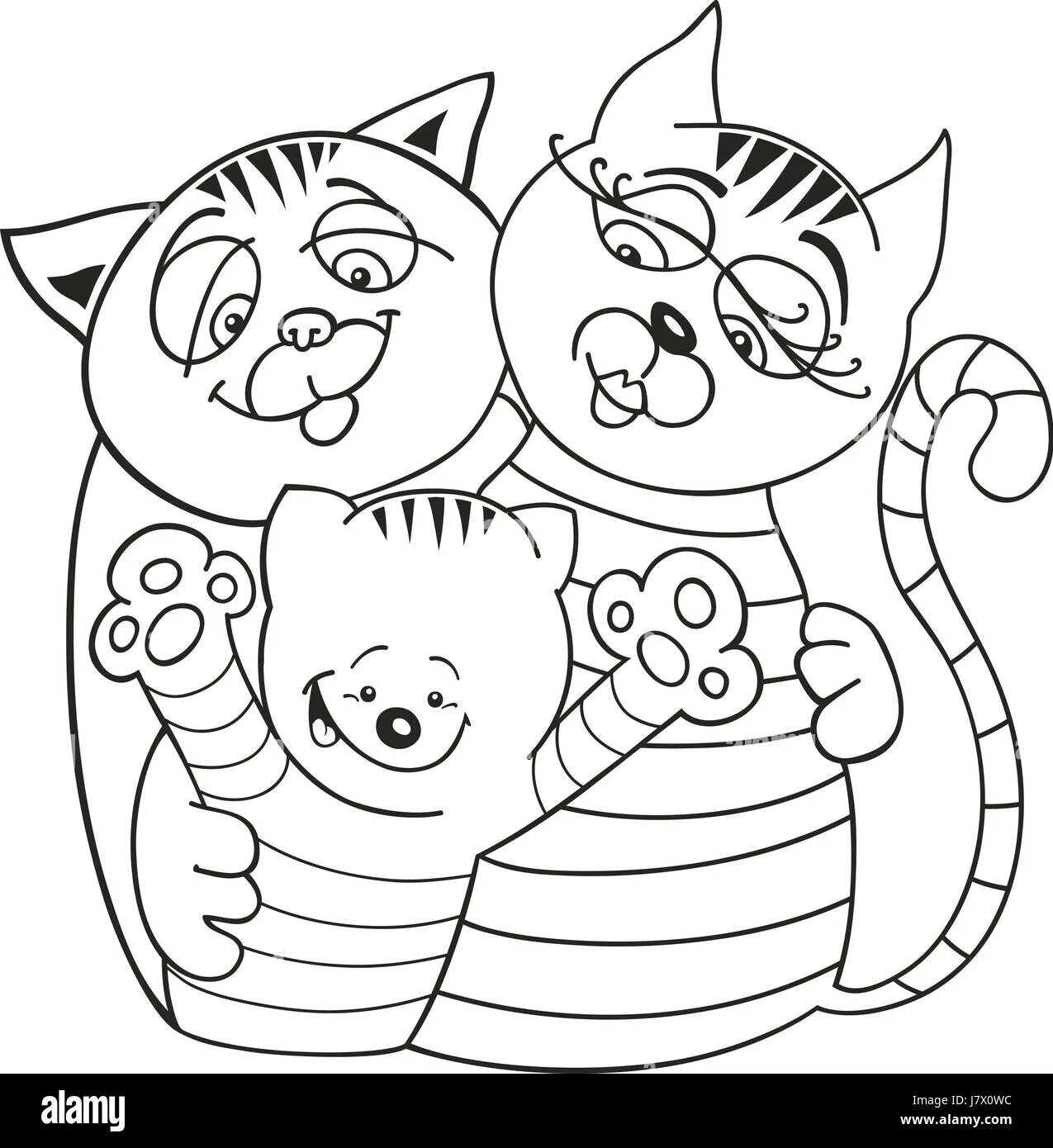 Coloring family loving glances