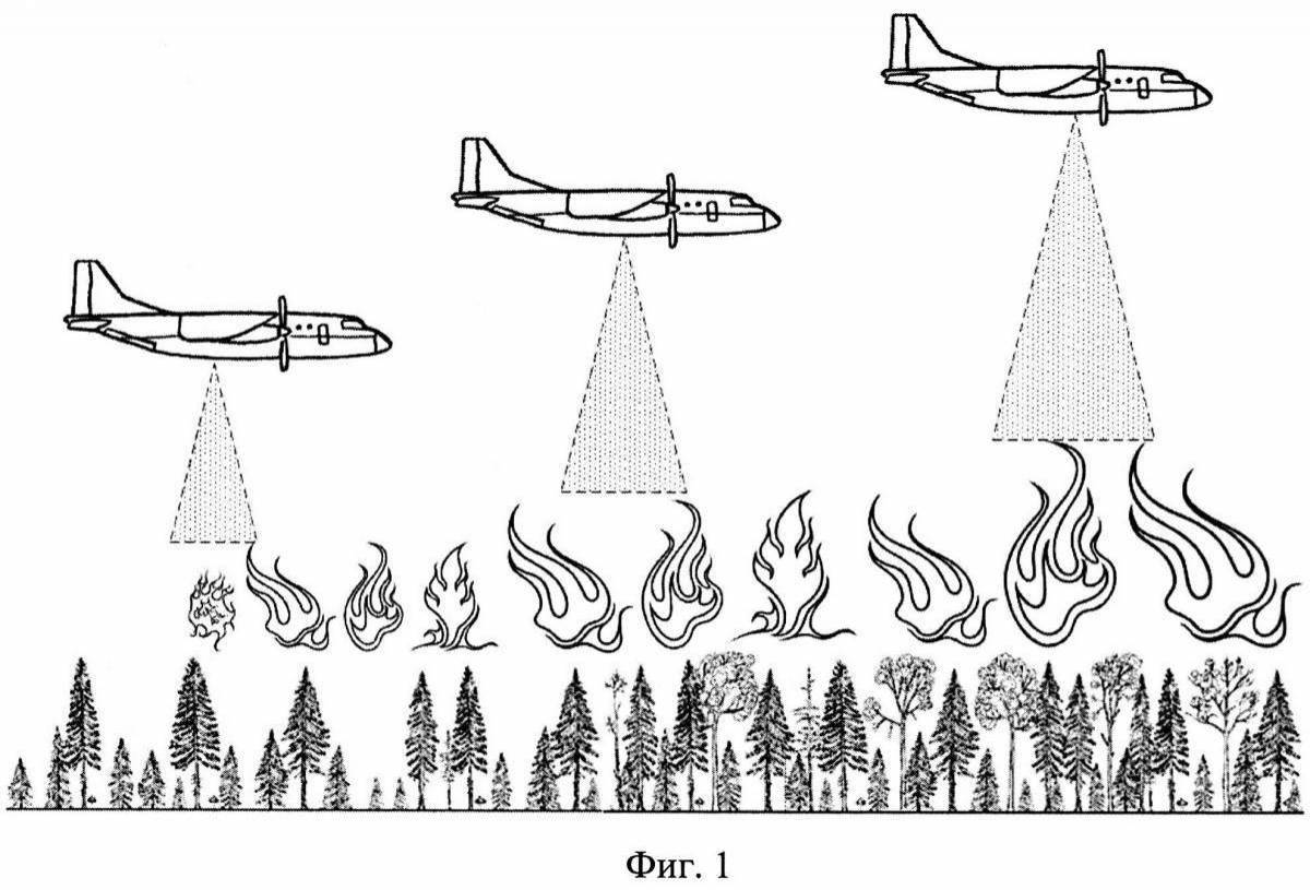 Вертолет тушит пожар рисунок