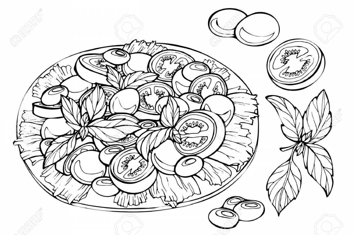 Картинка салат раскраска