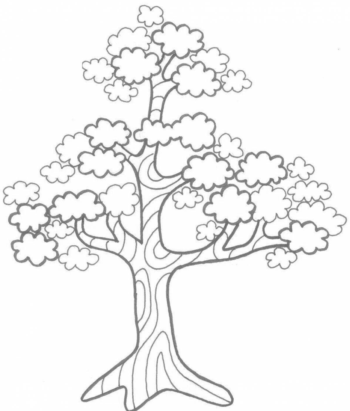 Раскраска безмятежное чудо-дерево