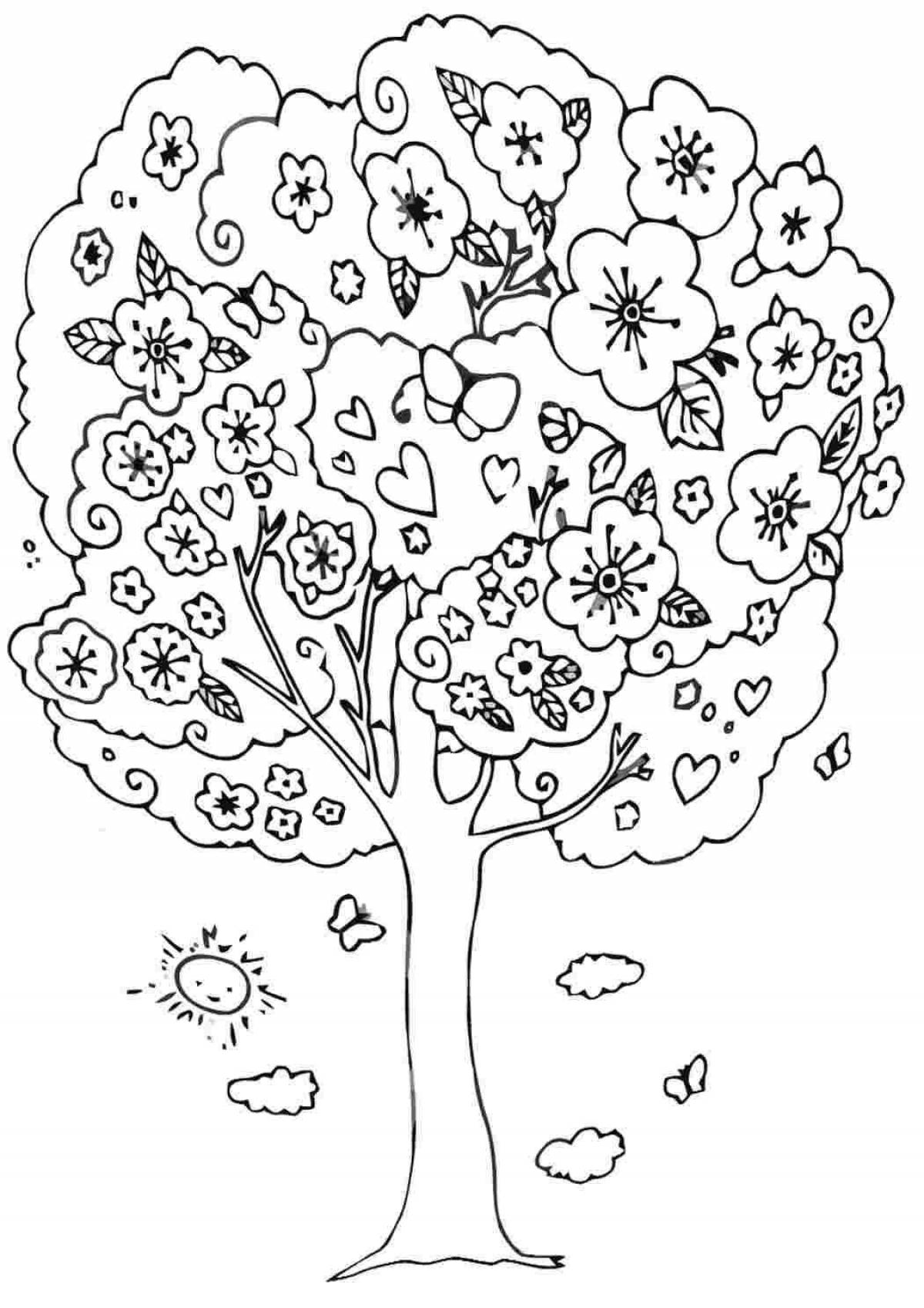 Coloring majestic miracle tree