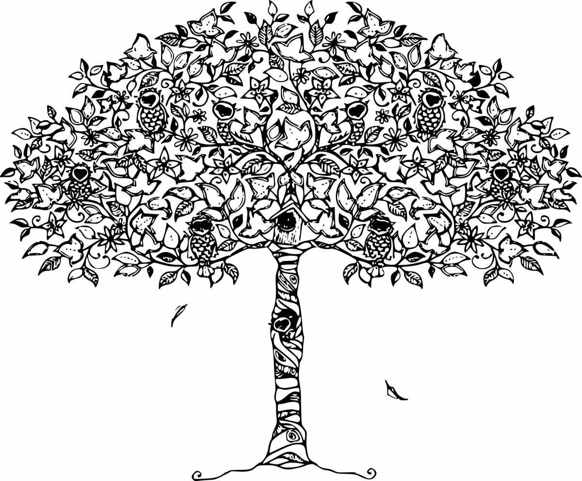 Раскраска «игривое чудо-дерево»