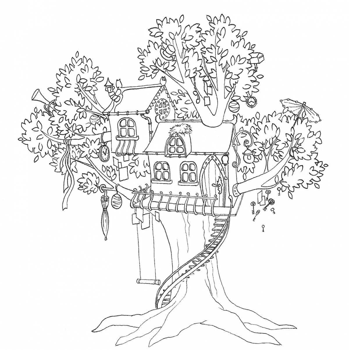 Glitter Wonder Tree Coloring Page