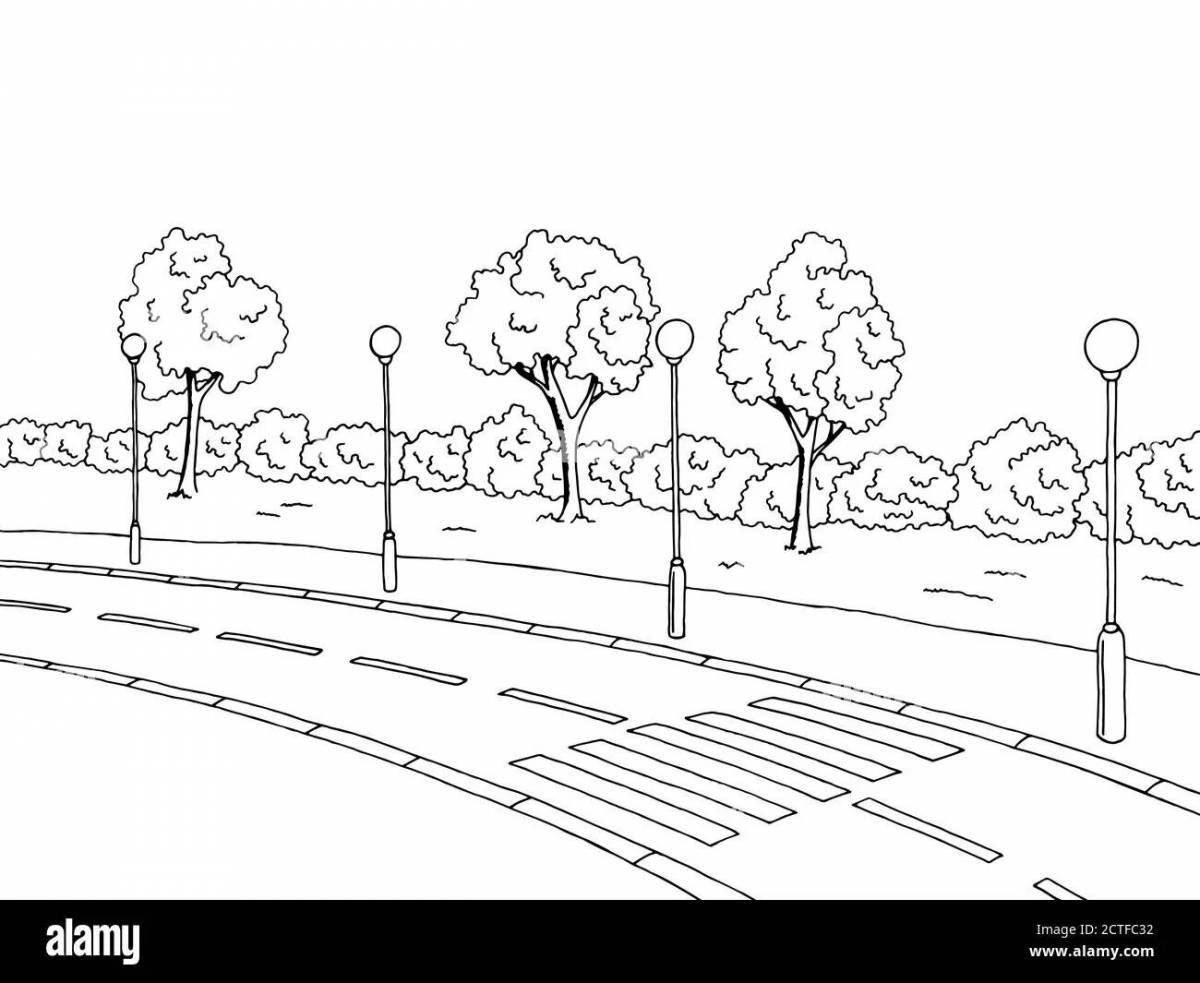 Awesome walking path coloring page