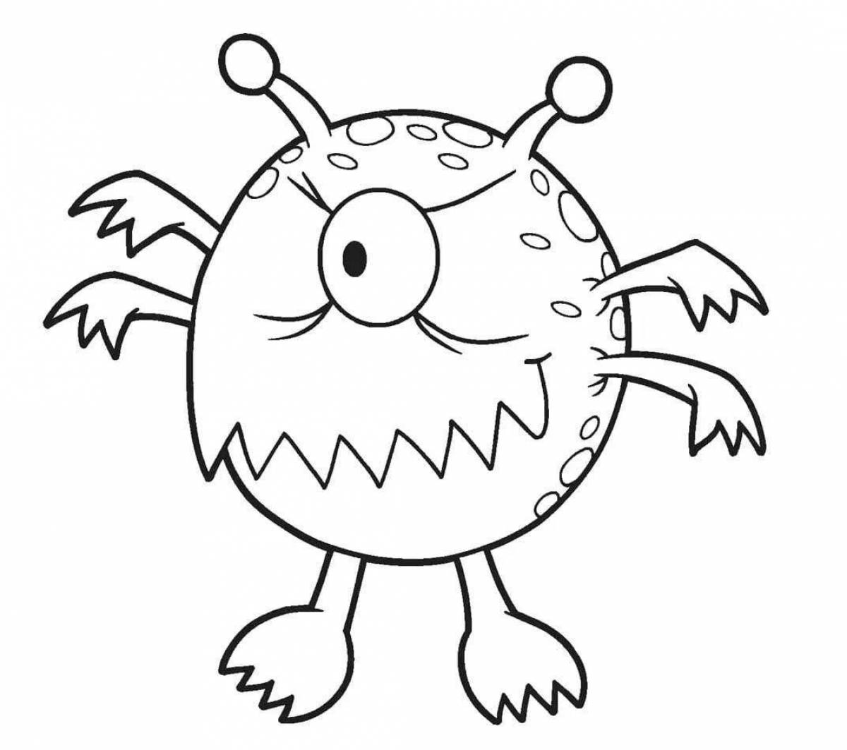 Snuggly coloring page monsters baby