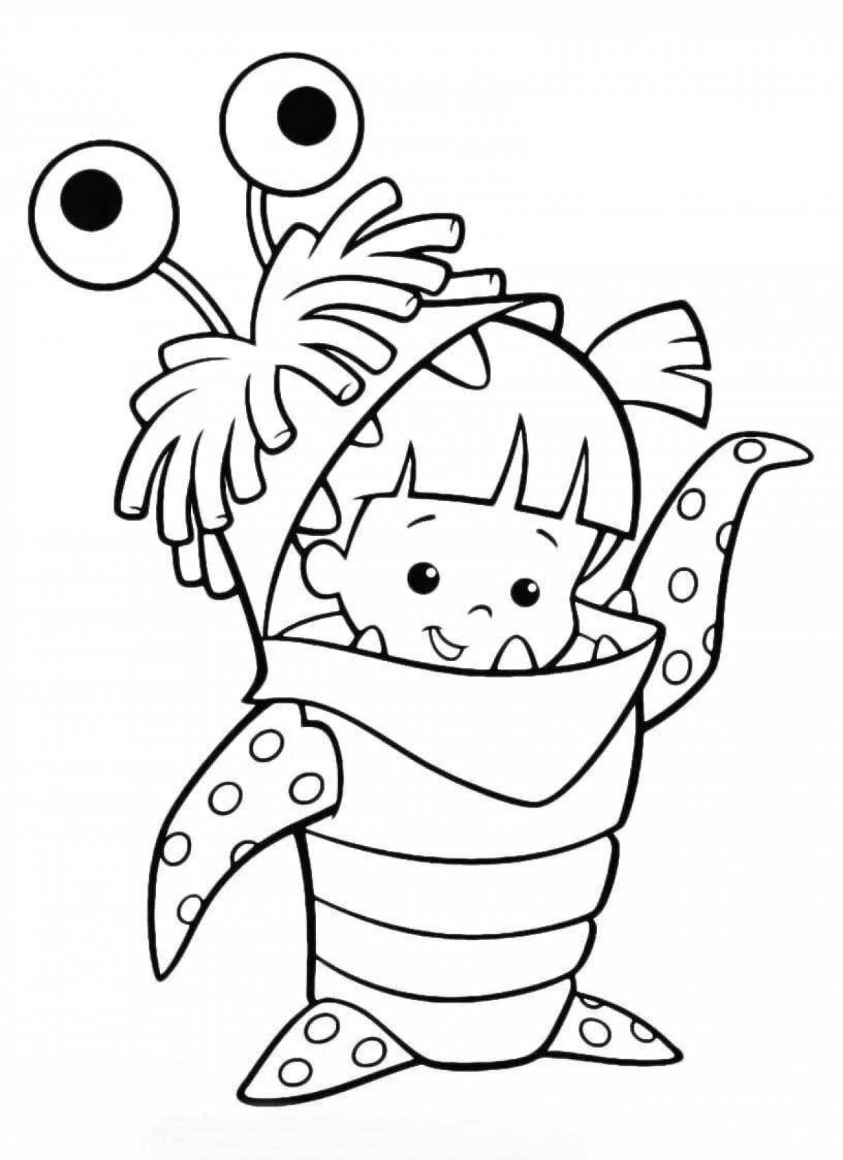 Playable coloring page monsters baby