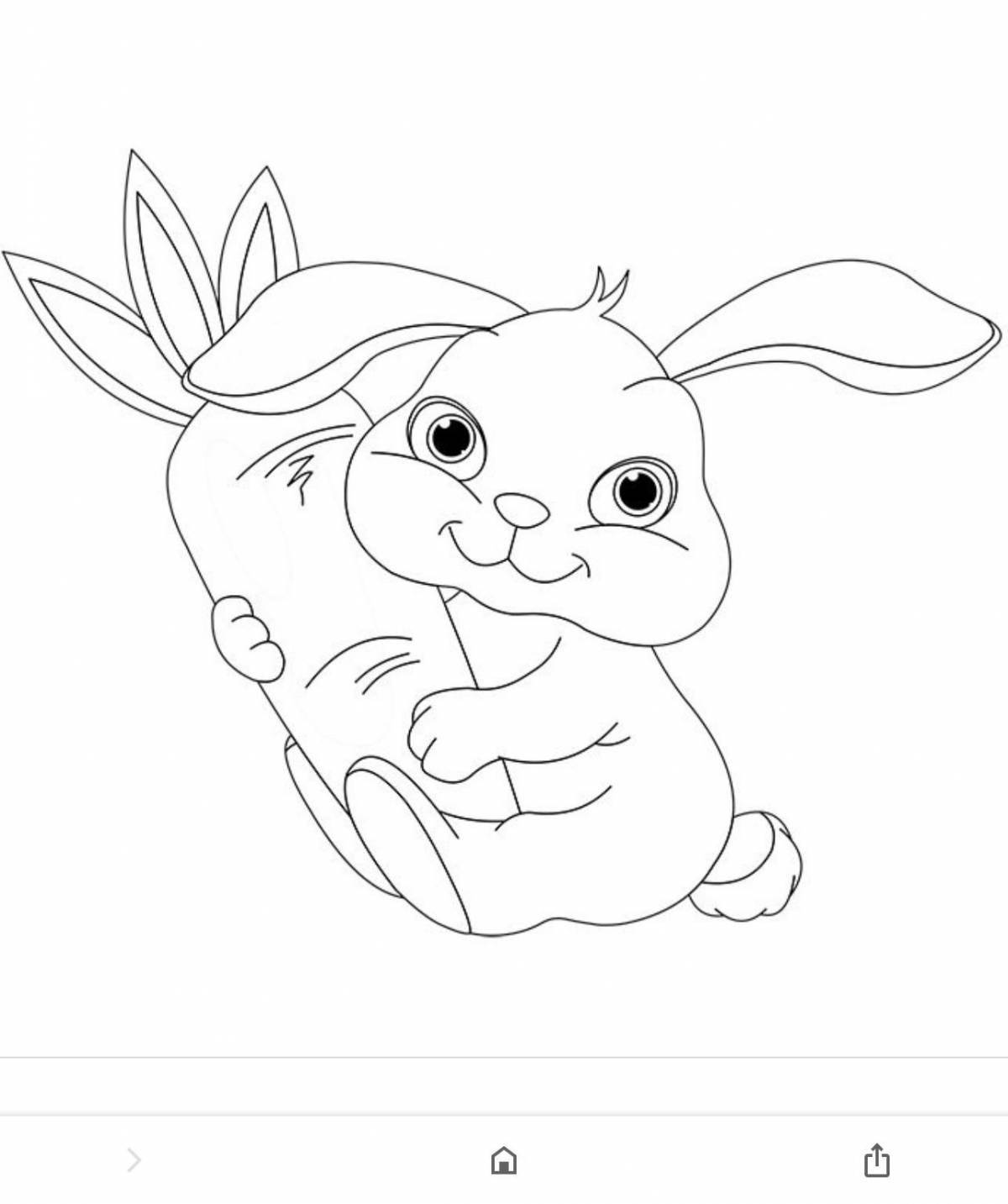 Fluffy rabbit coloring page