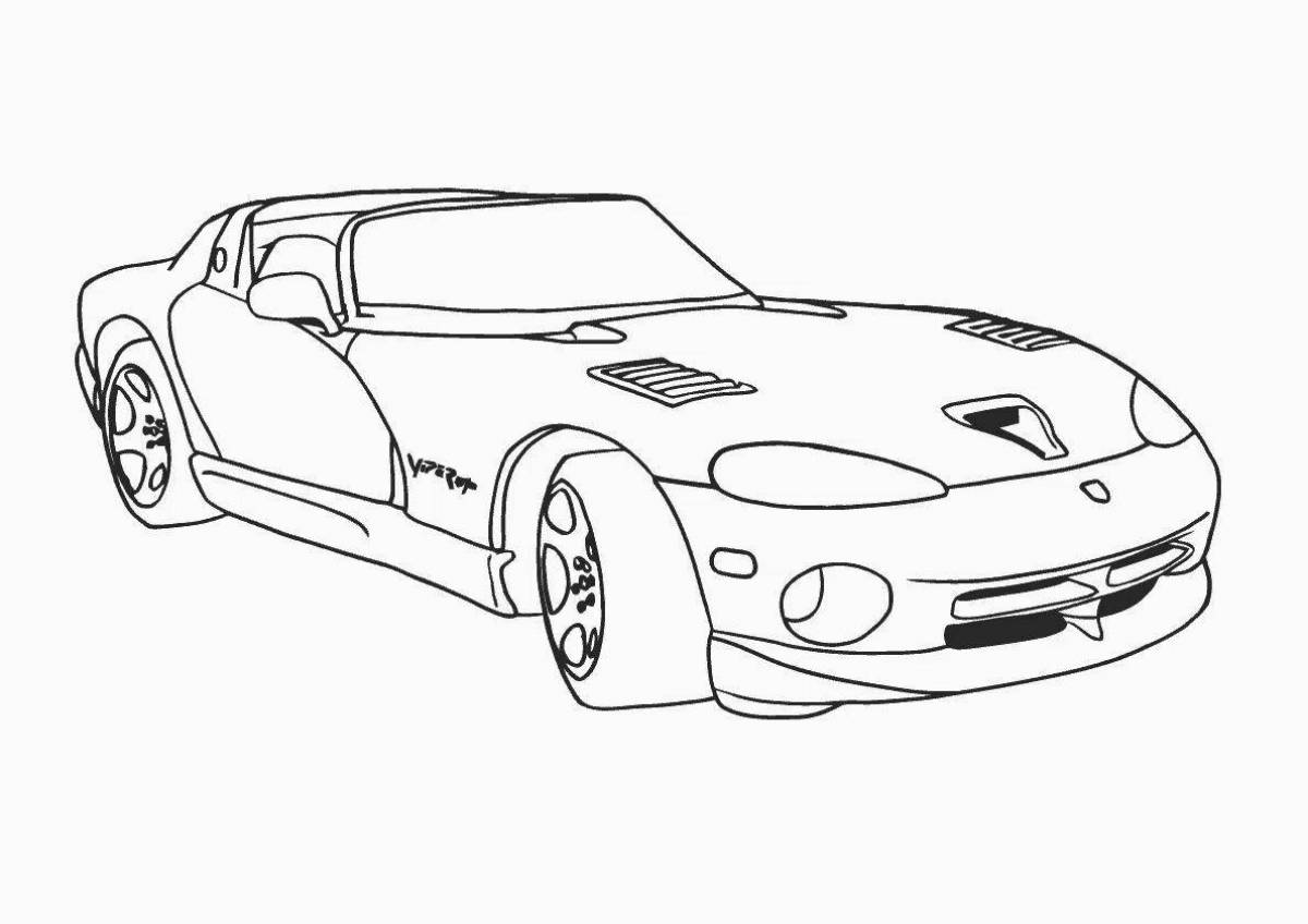 Zingy sports car coloring page