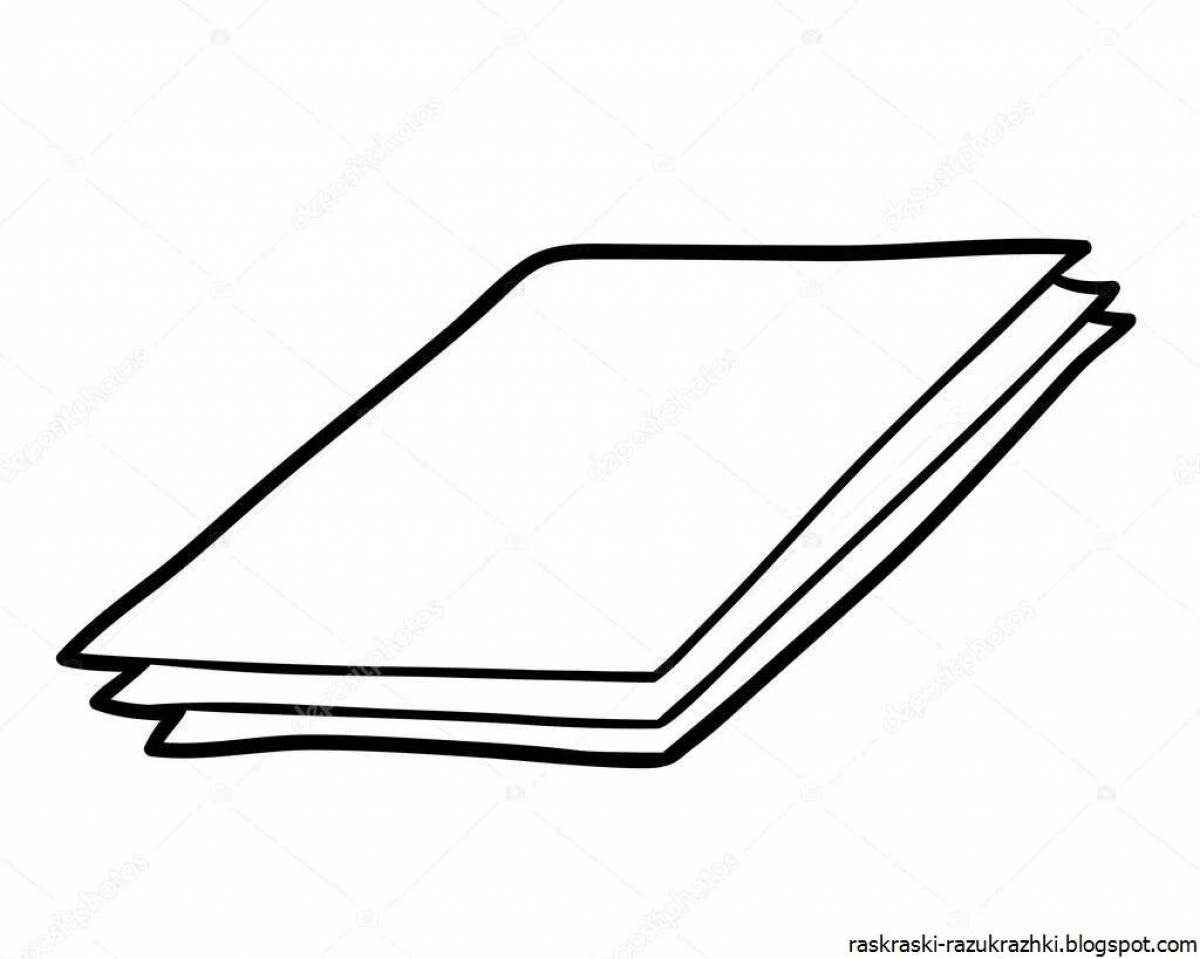 Glowing blank sheet coloring page