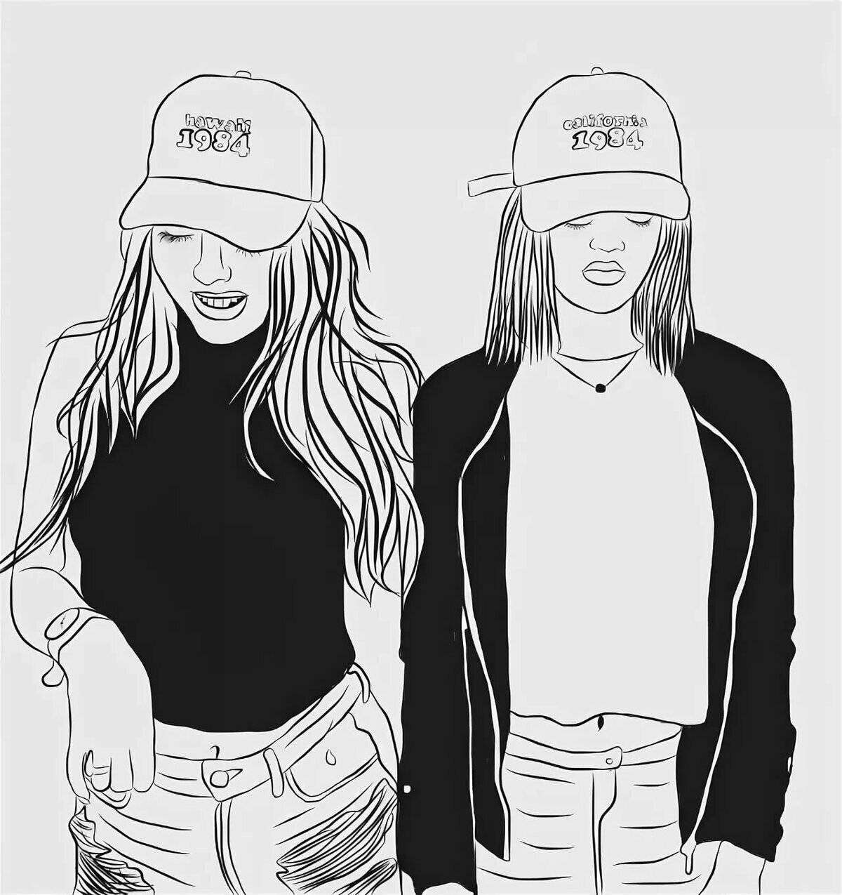 Photo Coloring glowing tomboys 7