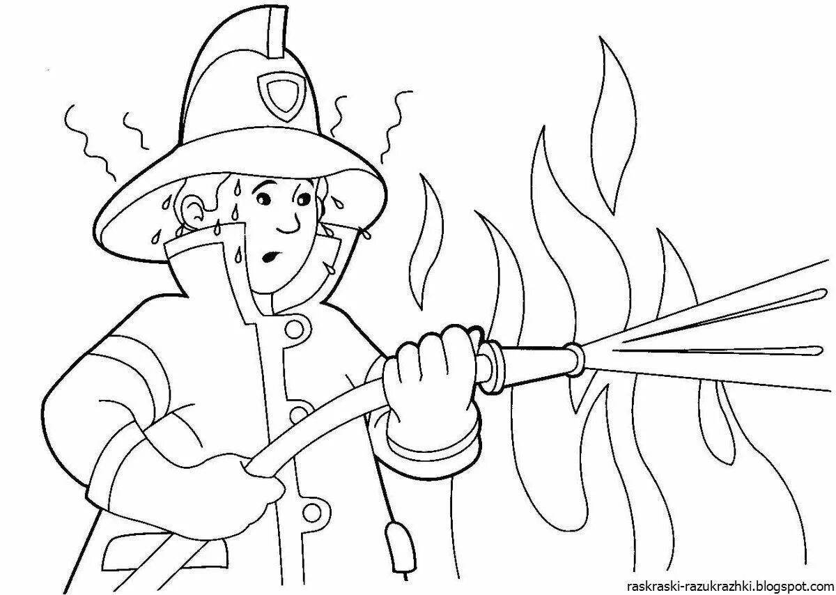 Coloring page luminous puts out the fire