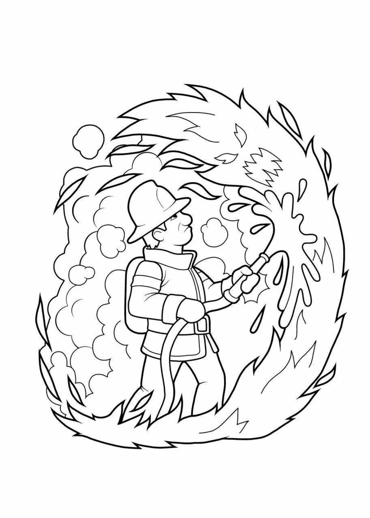 Live firefighting coloring page