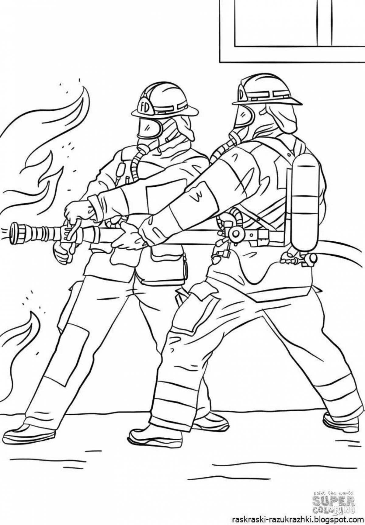 Fabulous fire fighting coloring book