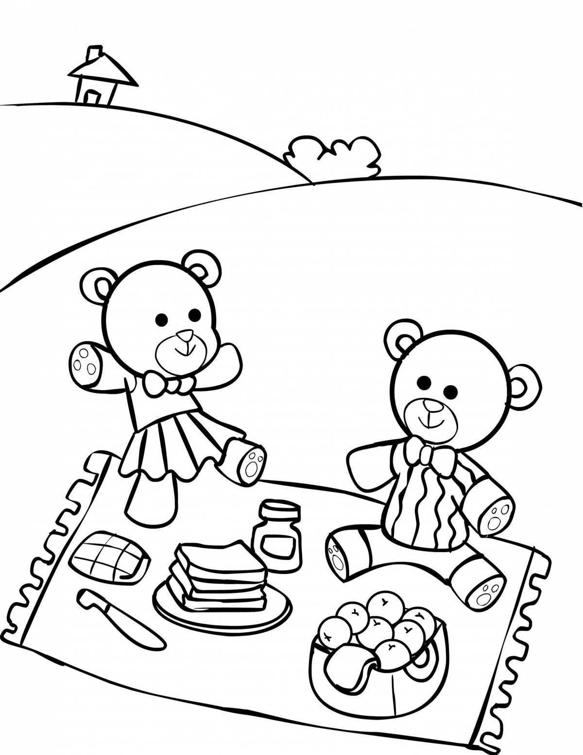 Exciting bear coloring book