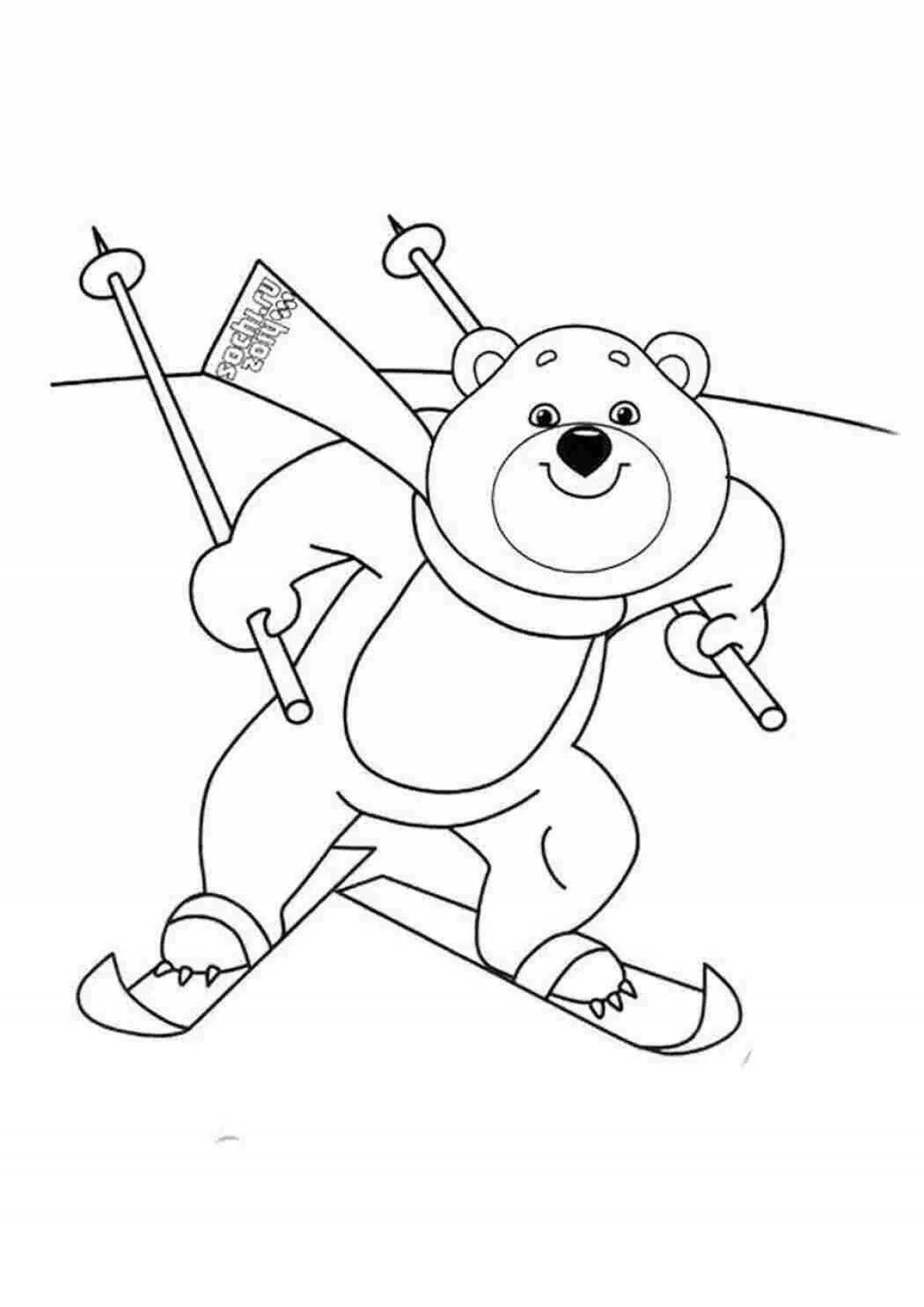 Креативная раскраска медведь