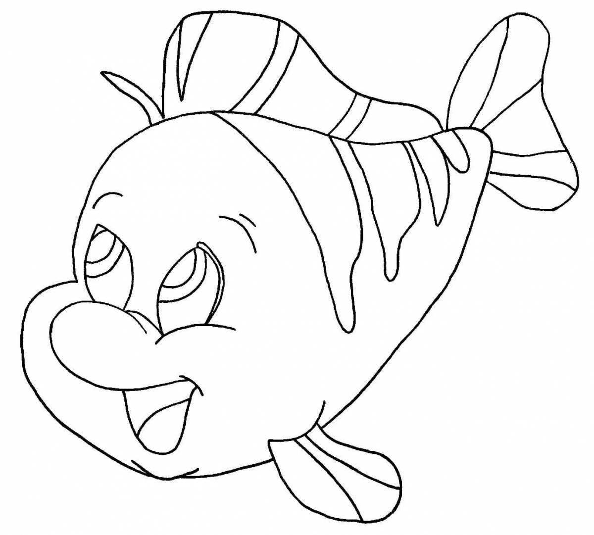 Раскраска гламурная рыбка для детей