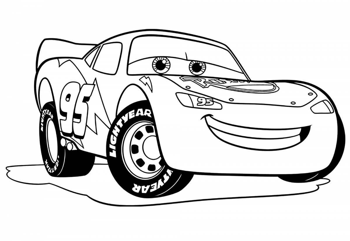 Majestic red car coloring page