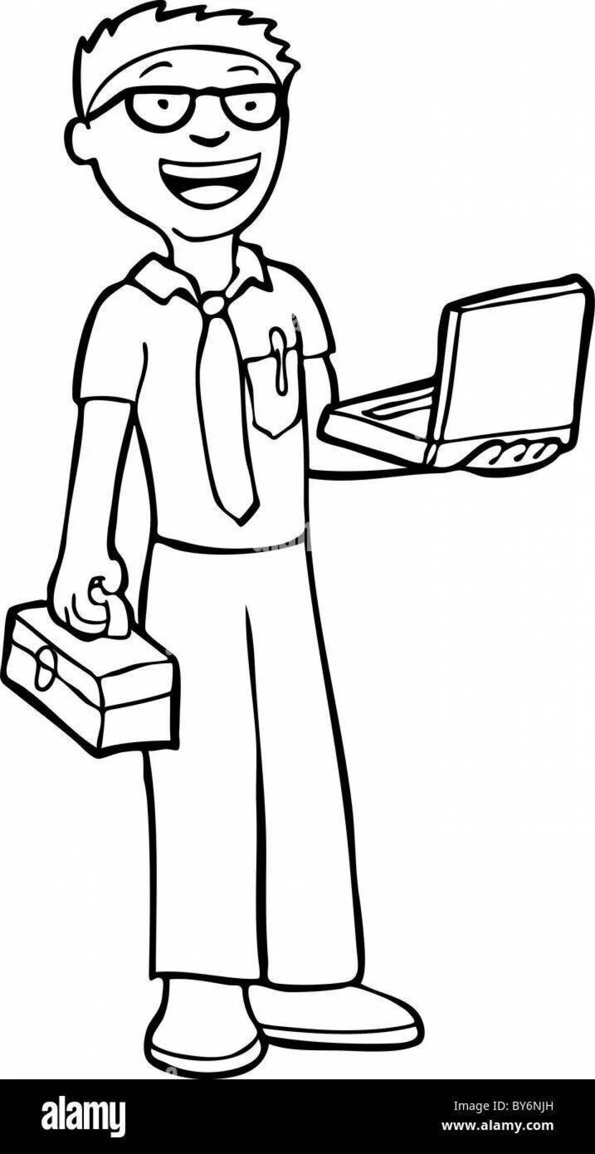 Programmer coloring page