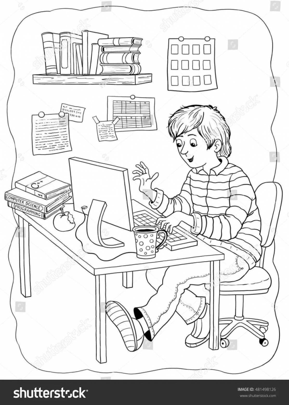 Color-dynamic programmer coloring page
