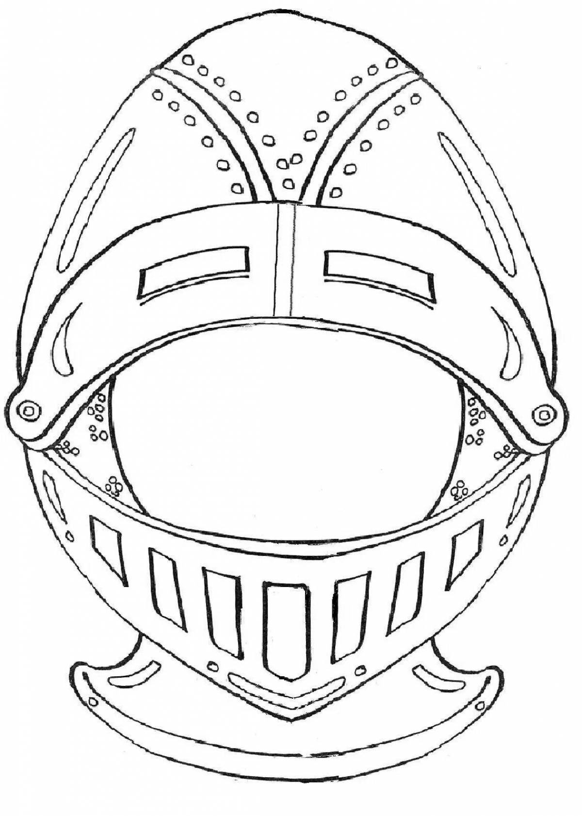 Shiny Hero Helmet Coloring Page
