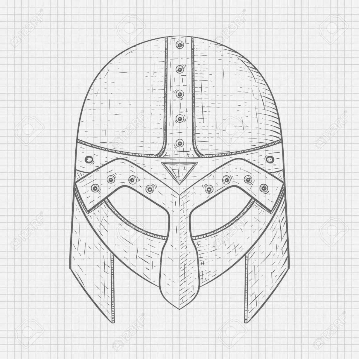 Glittering Hero Helmet coloring page