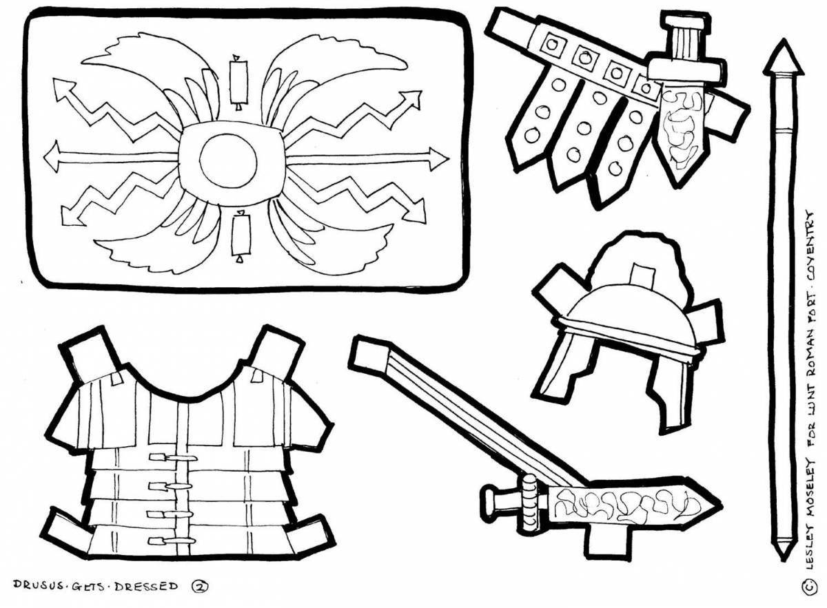 Exquisite hero helmet coloring page