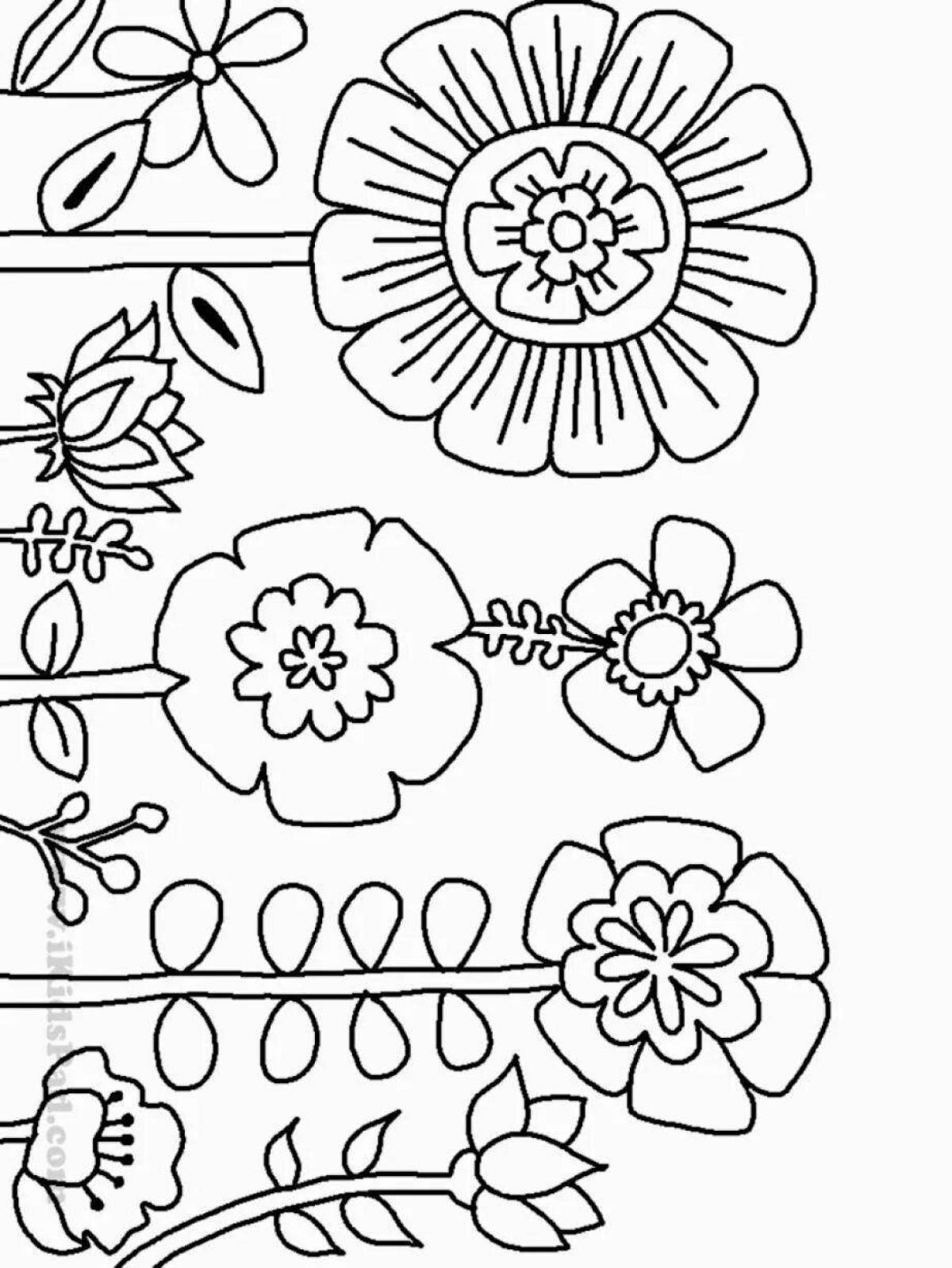 Photo Little flowers coloring book
