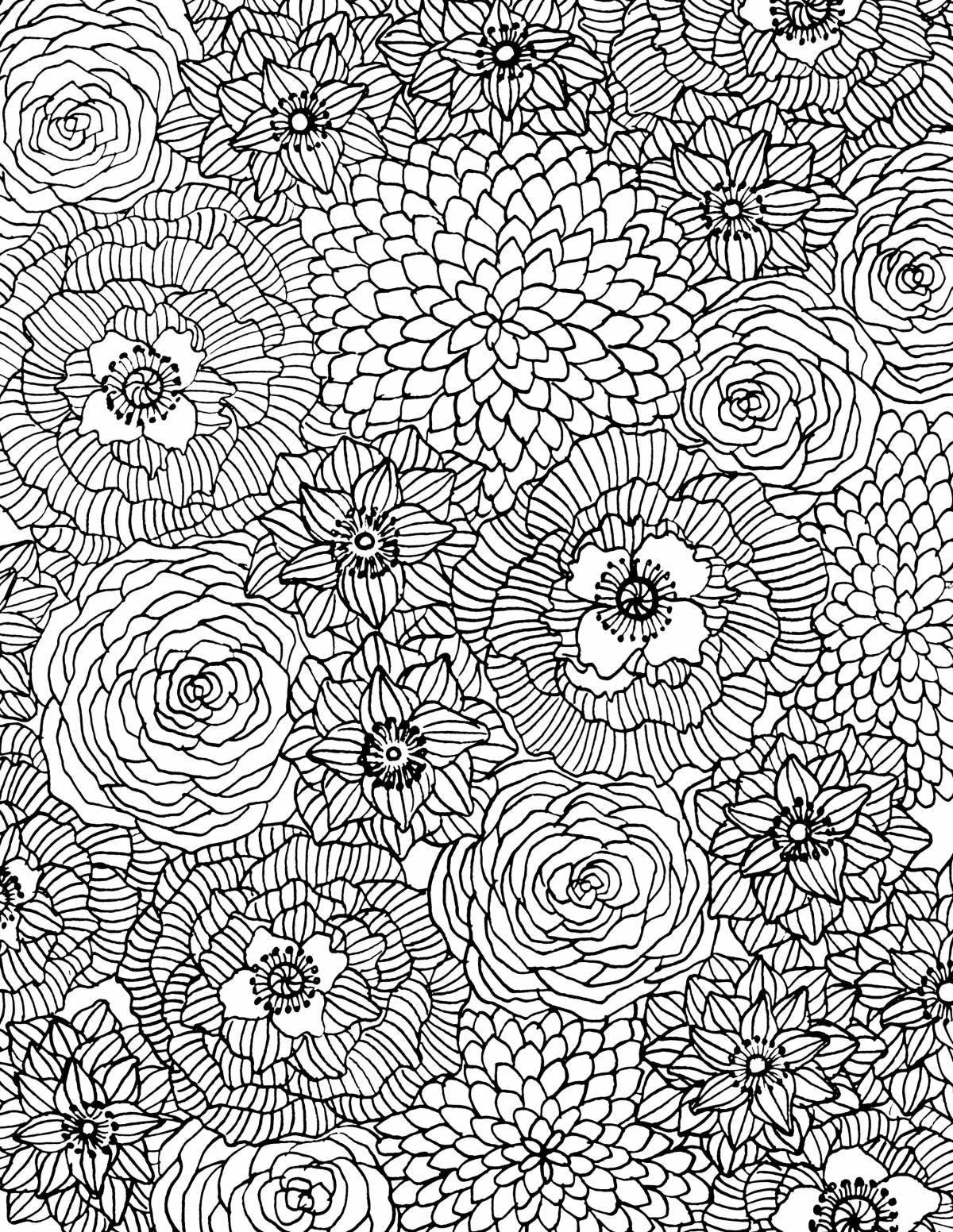 Photo Live coloring small flowers