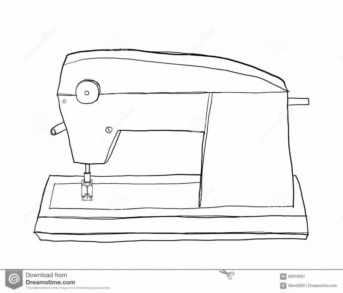 Великолепная страница раскраски швейной машинки
